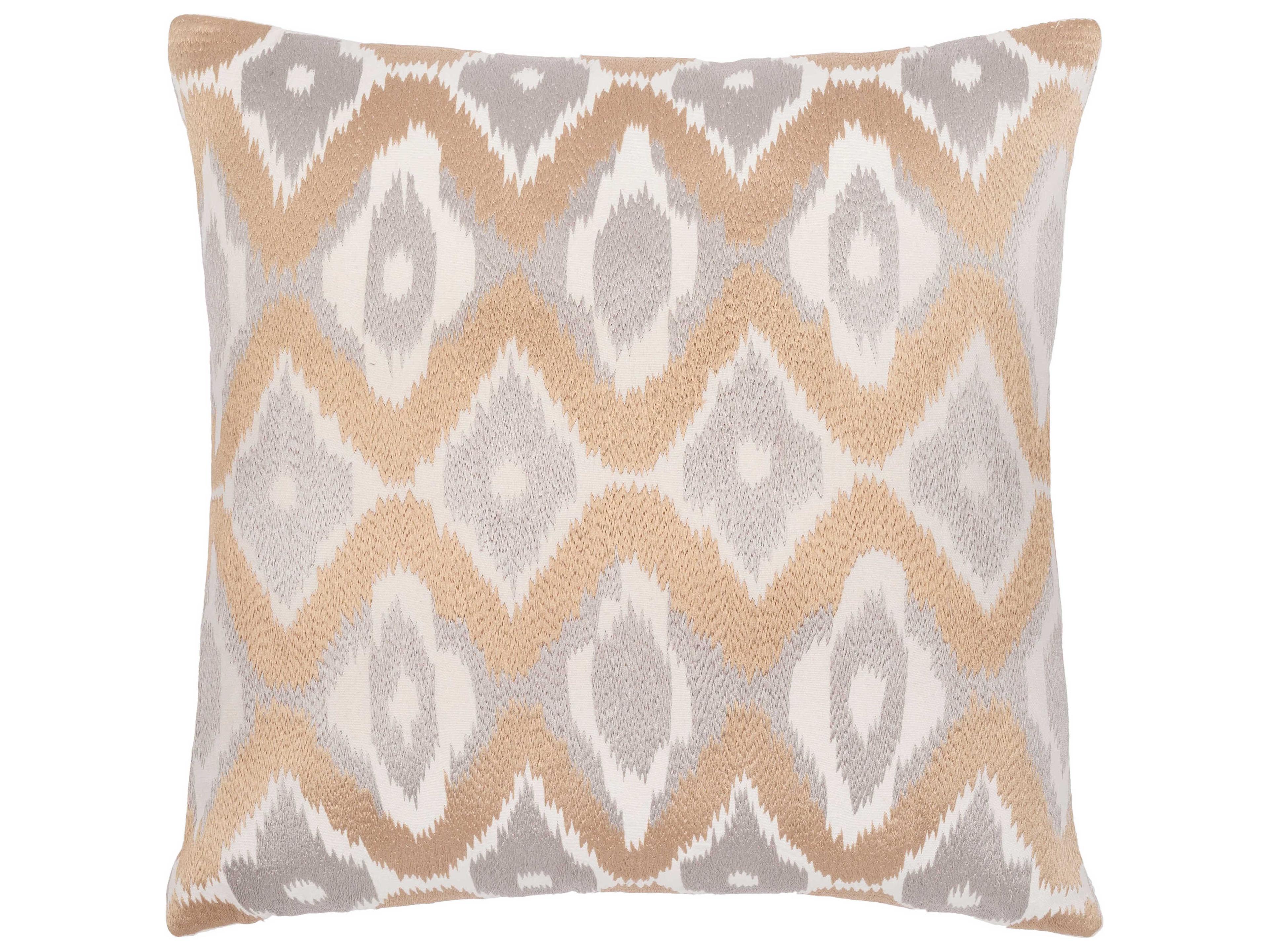 Surya Ikat Luxe Ivory / Tan / Light Gray Pillow