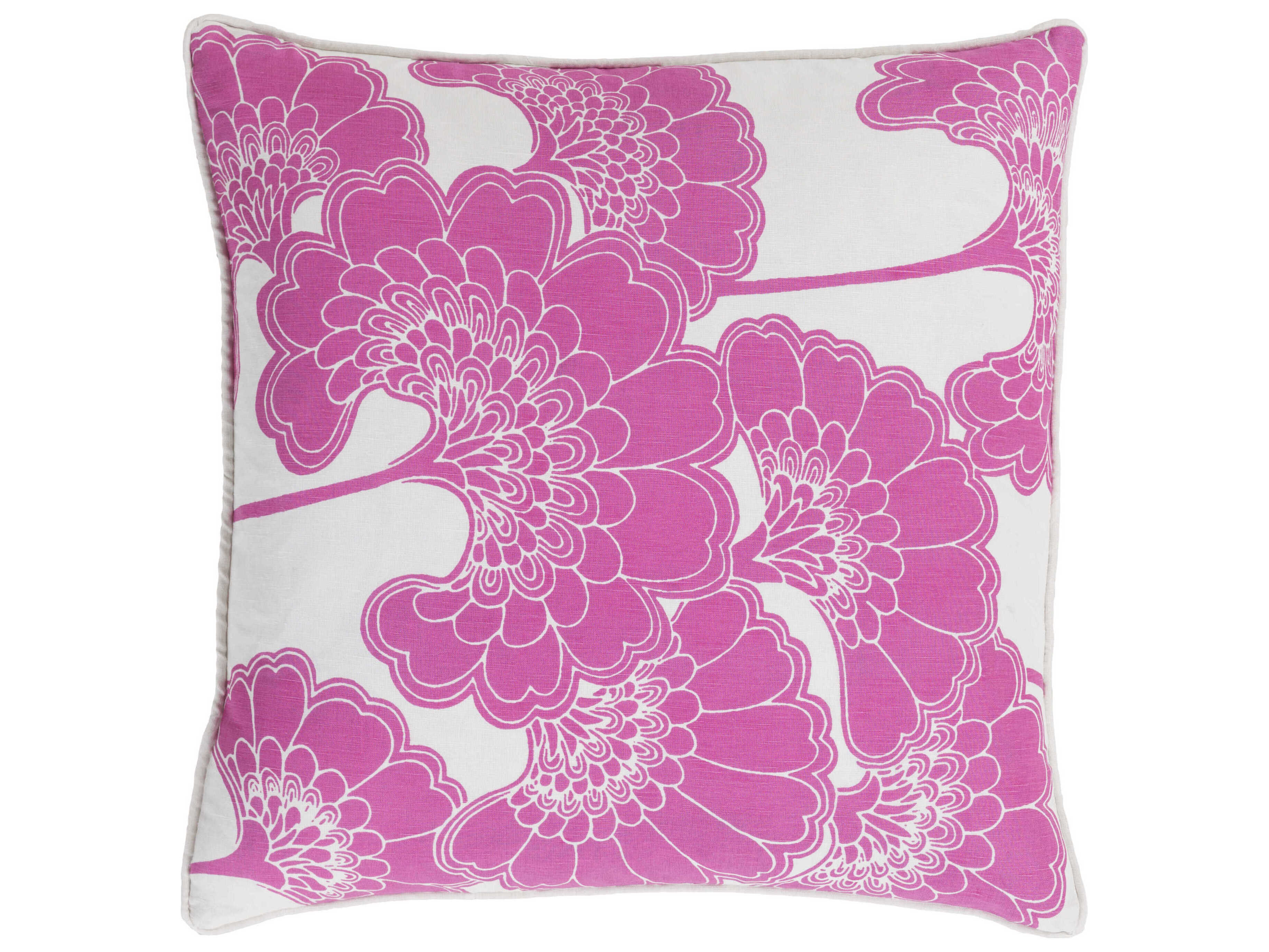 Surya Japanese Floral Purple Pillow