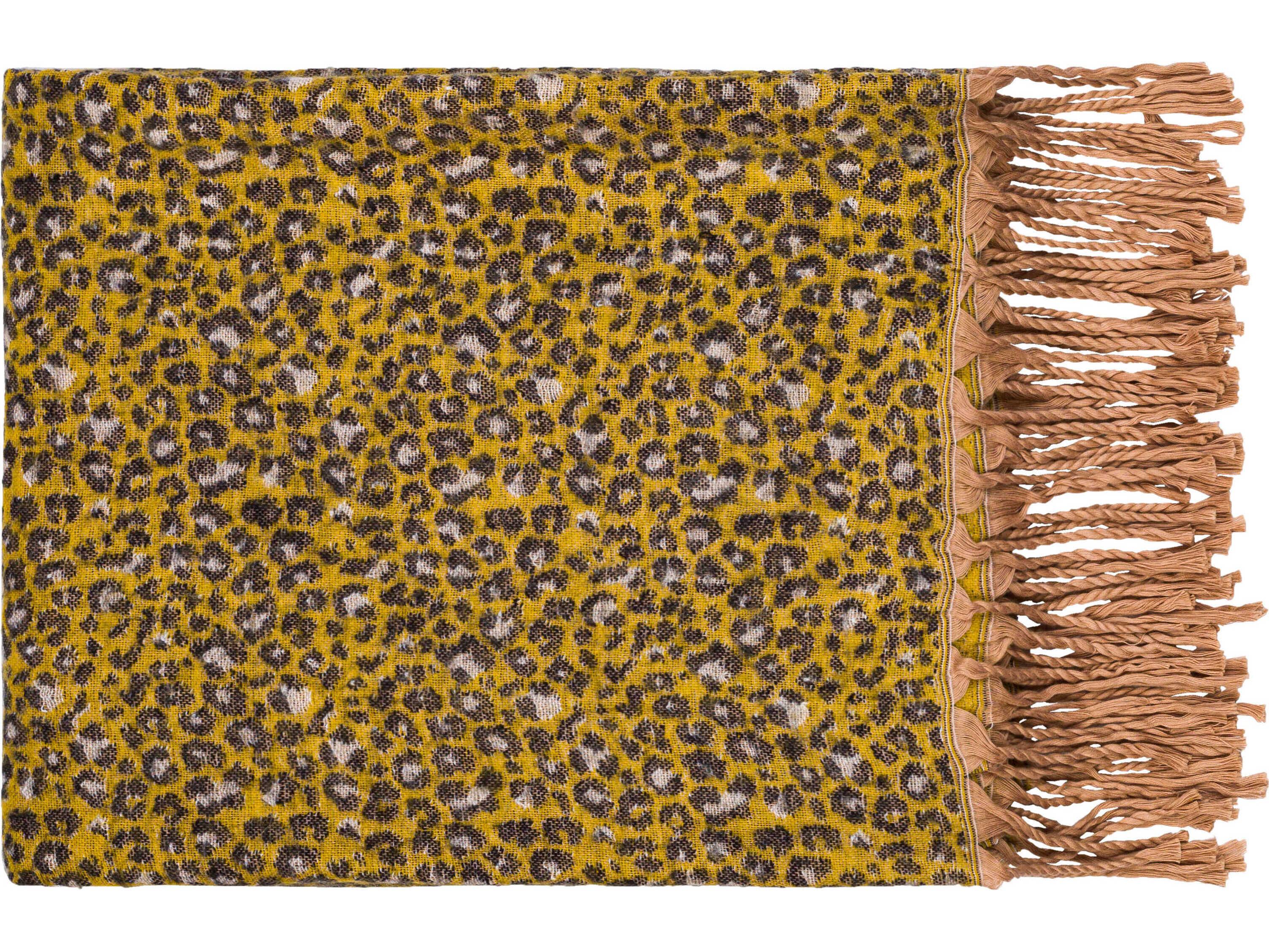 Surya Jacquie Charcoal / Mustard / Black Throw