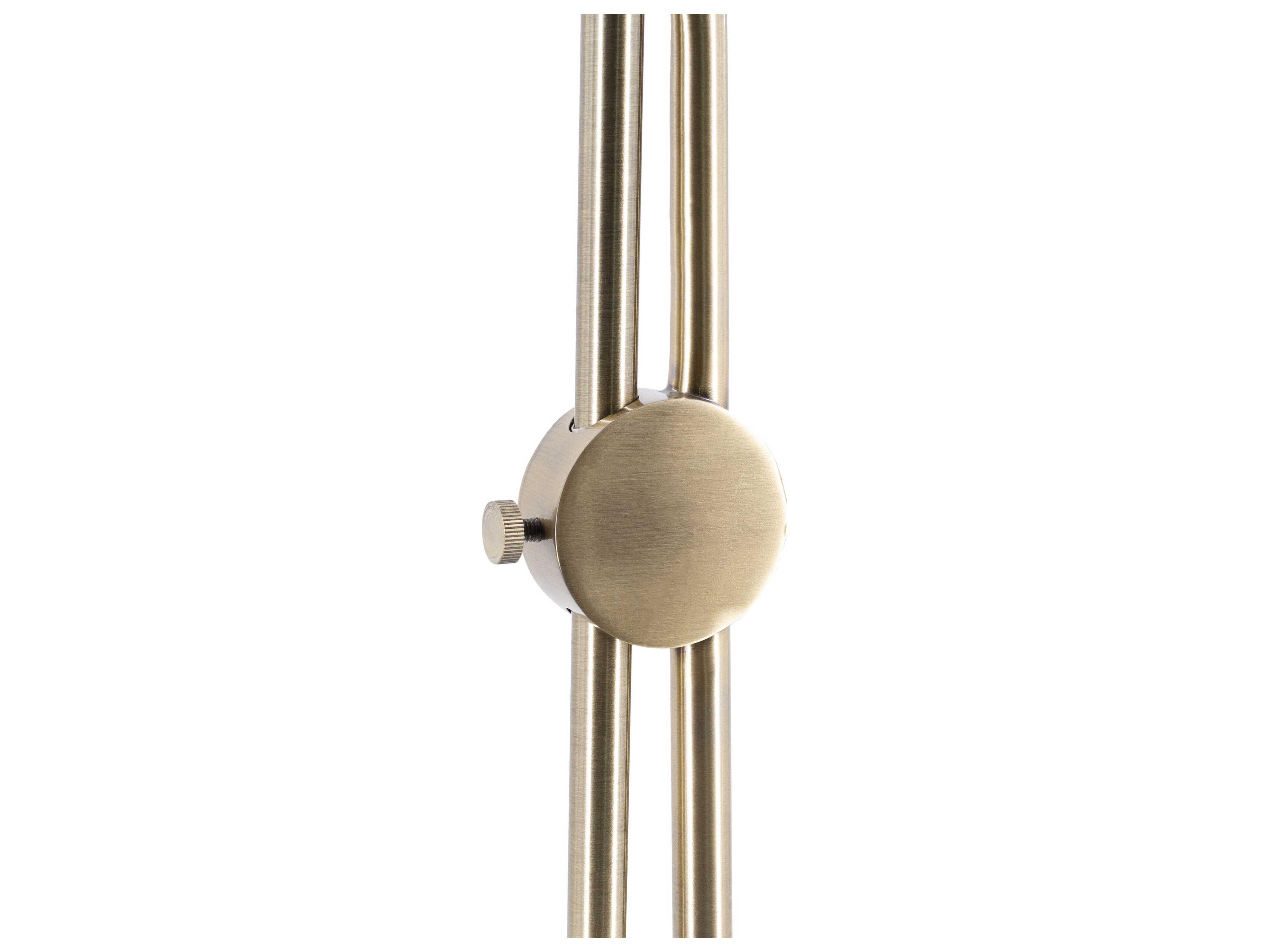 Surya Jace Metallic Brass White Ivory Polyester Floor Lamp