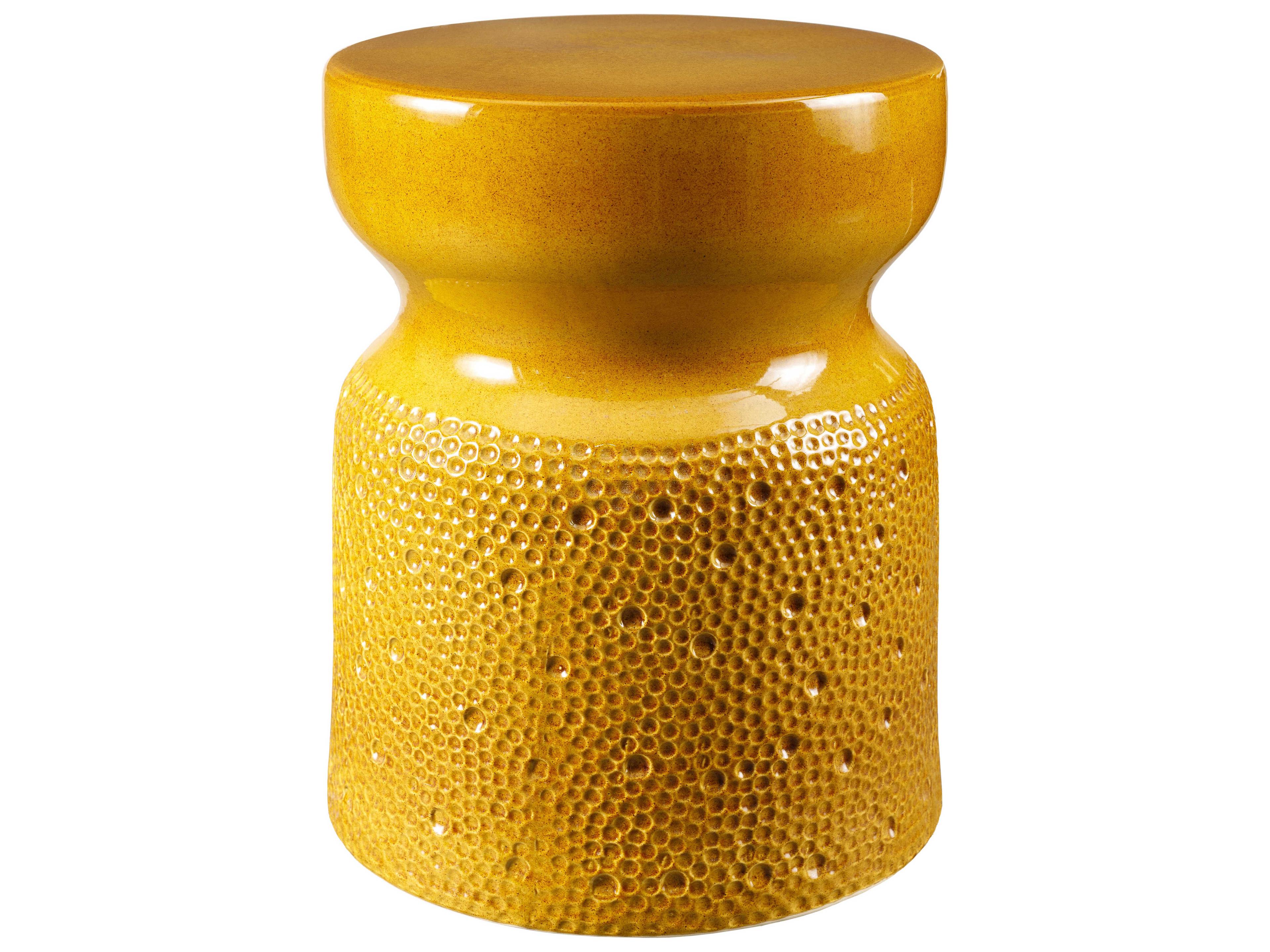 Surya Jewels Mustard Yellow Accent Stool
