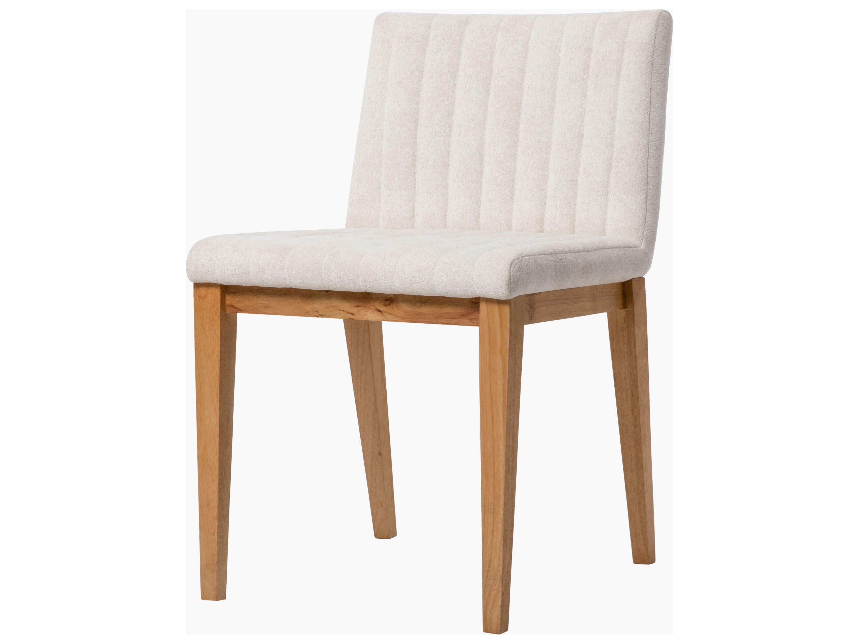 Surya Joanne Rubberwood White Upholstered Armless Dining Chair Set of 2