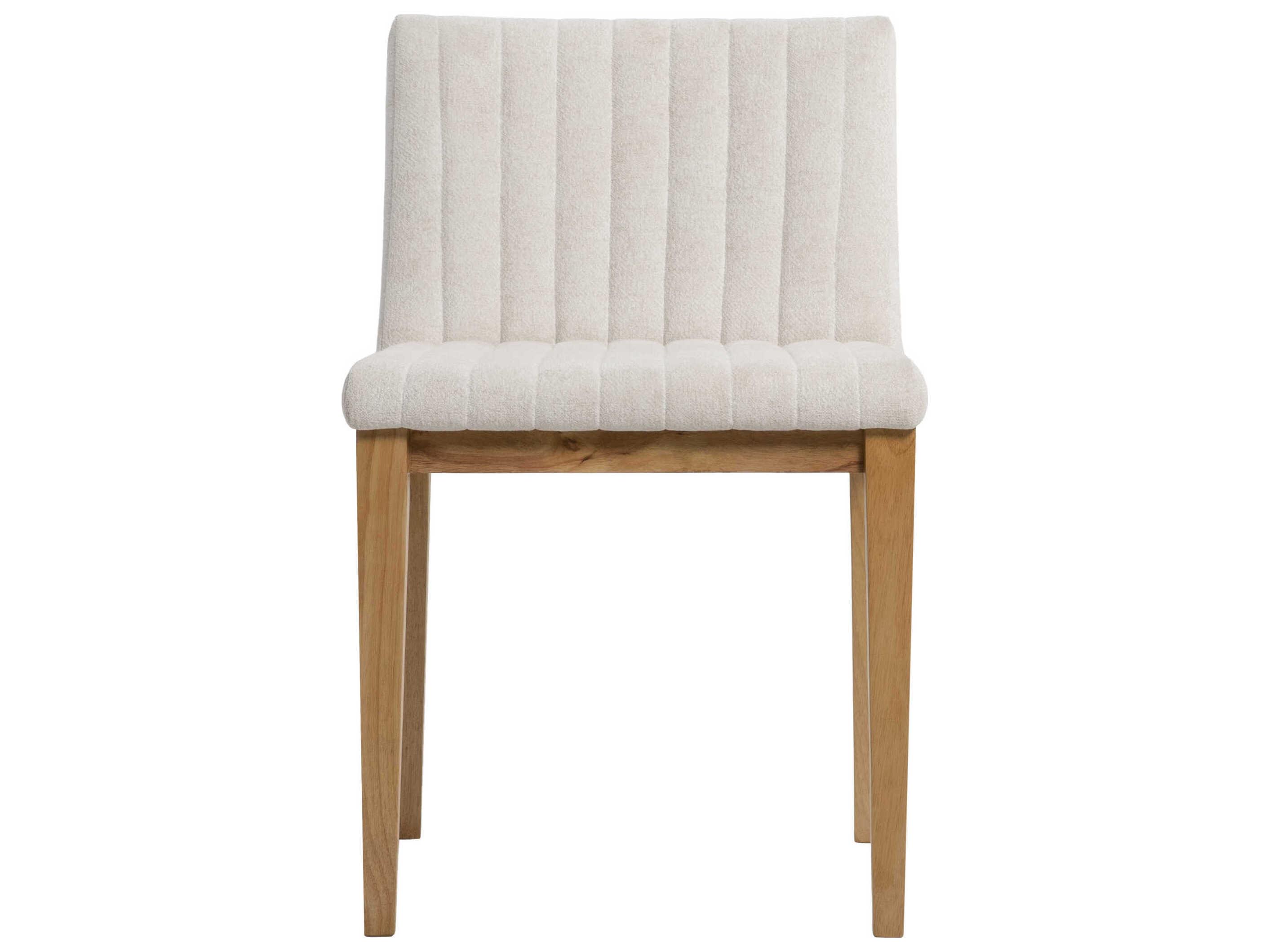 Surya Joanne Rubberwood White Upholstered Armless Dining Chair Set of 2