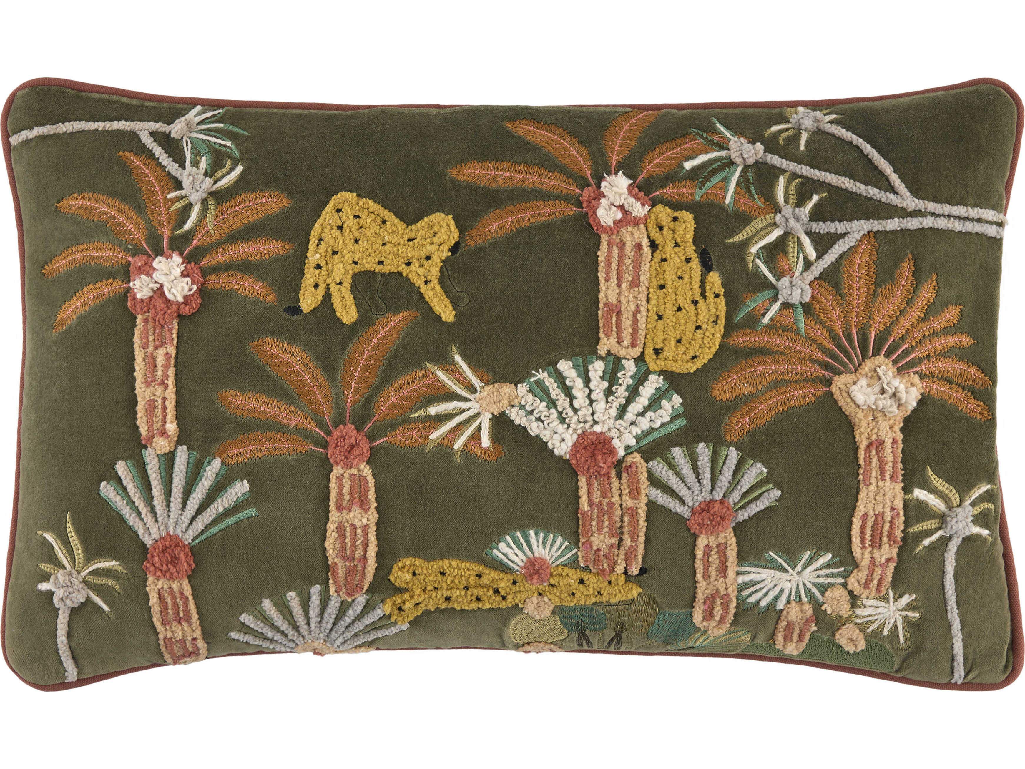 Surya Junglesque Dark Green Pillow