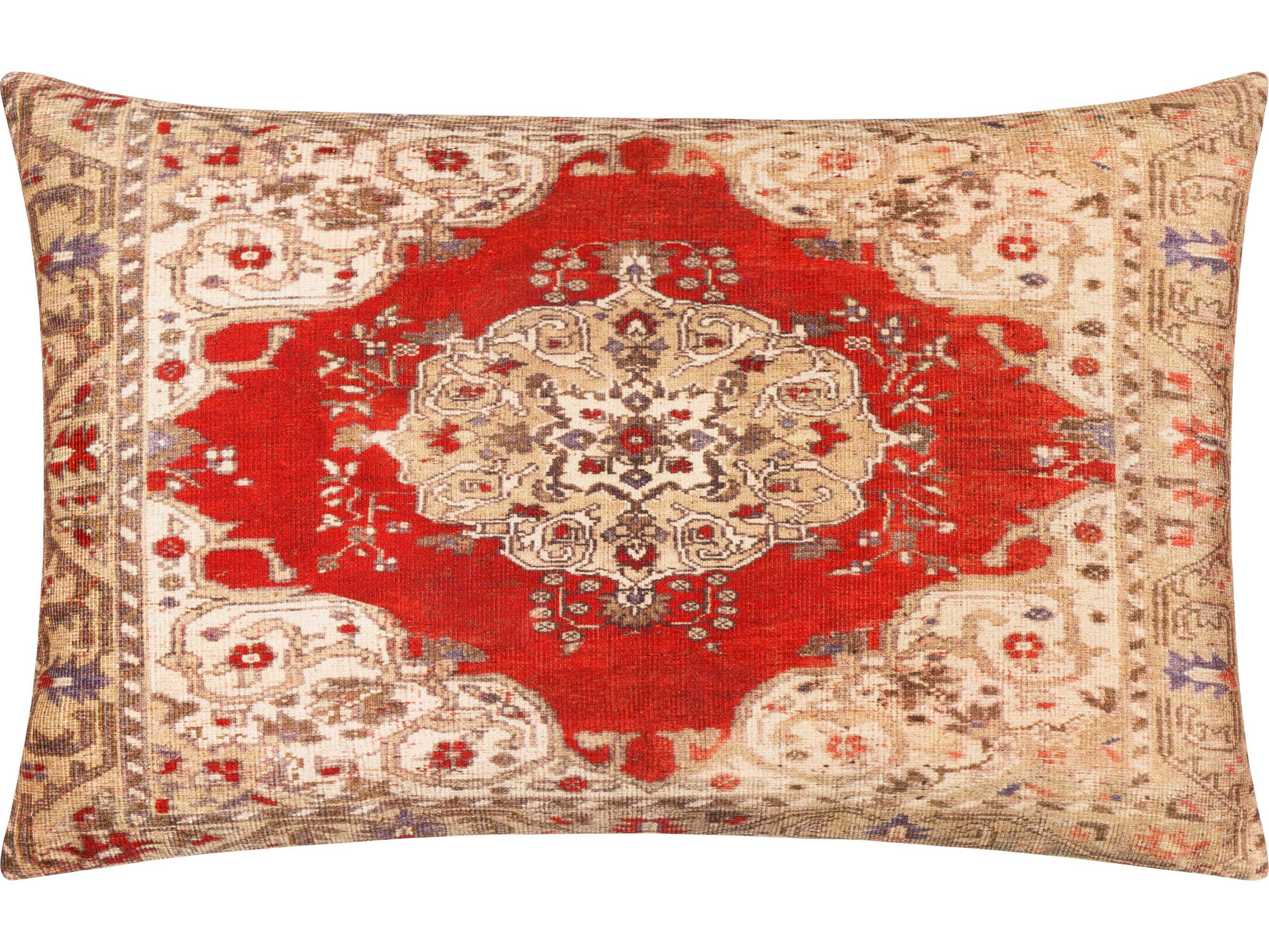 Surya Javed Light Beige / Red / Burgundy Pillow