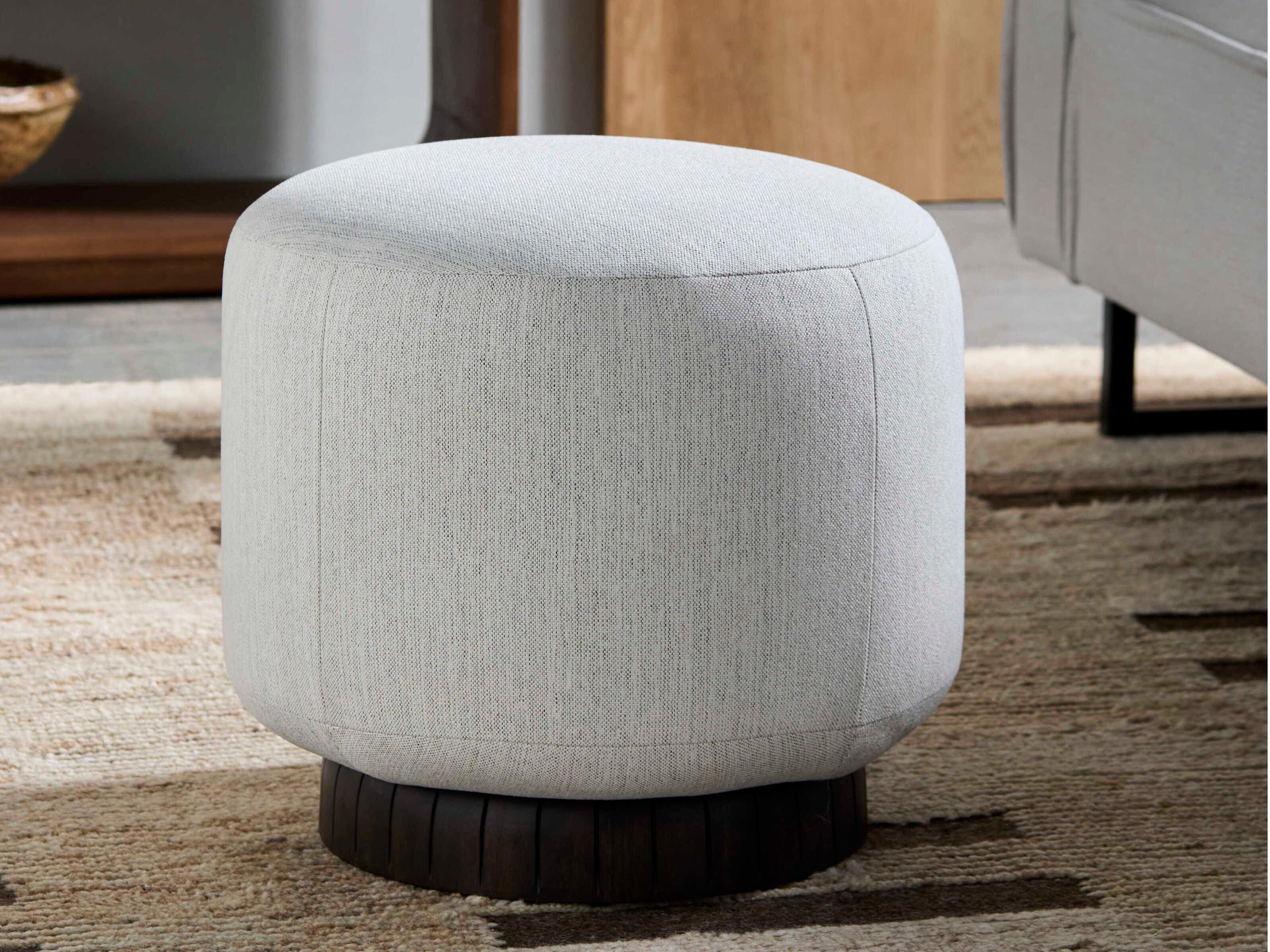 Surya Jayde Brown White Upholstered Ottoman
