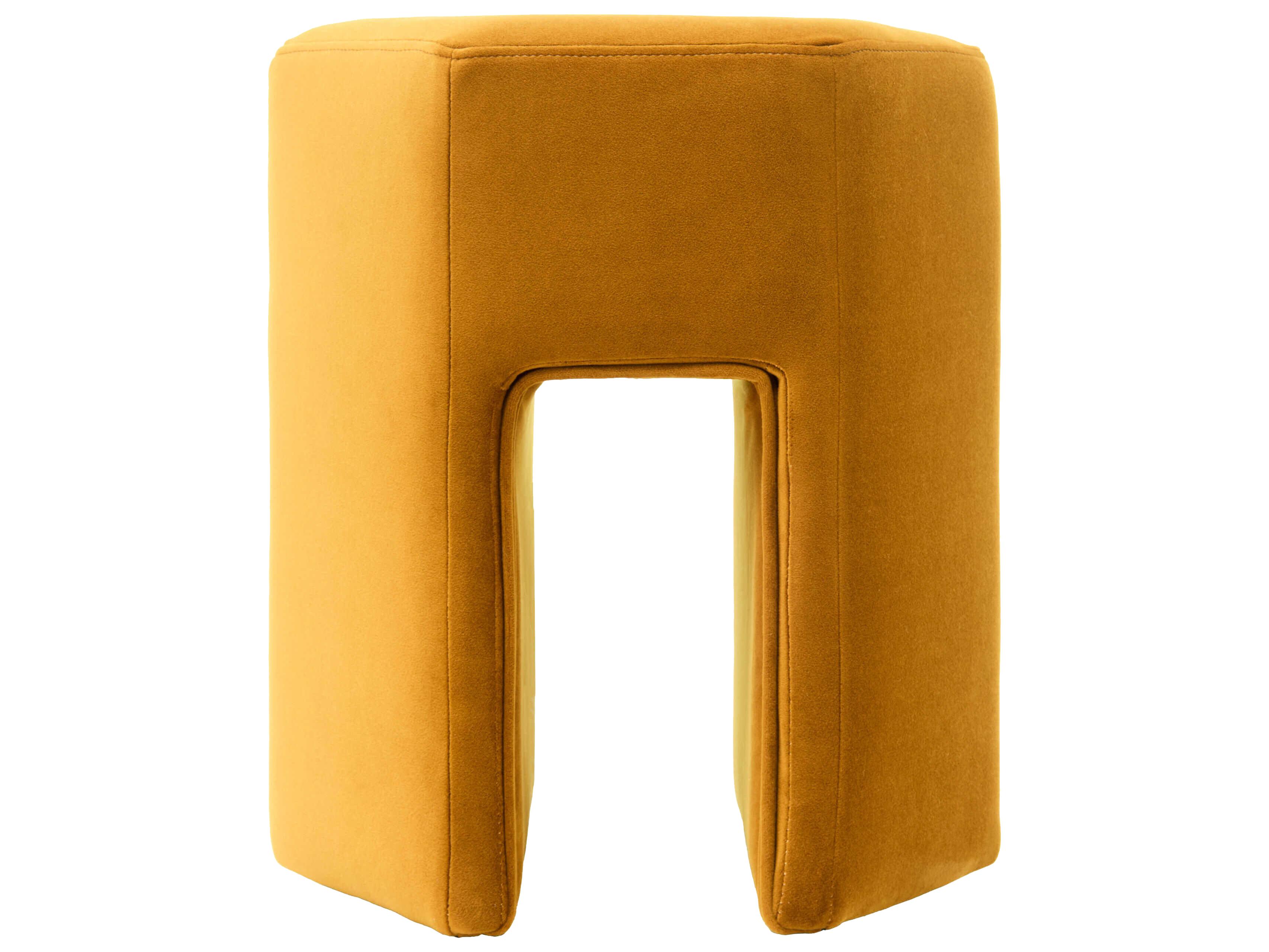 Surya Kaden Mustard Yellow Upholstered Ottoman