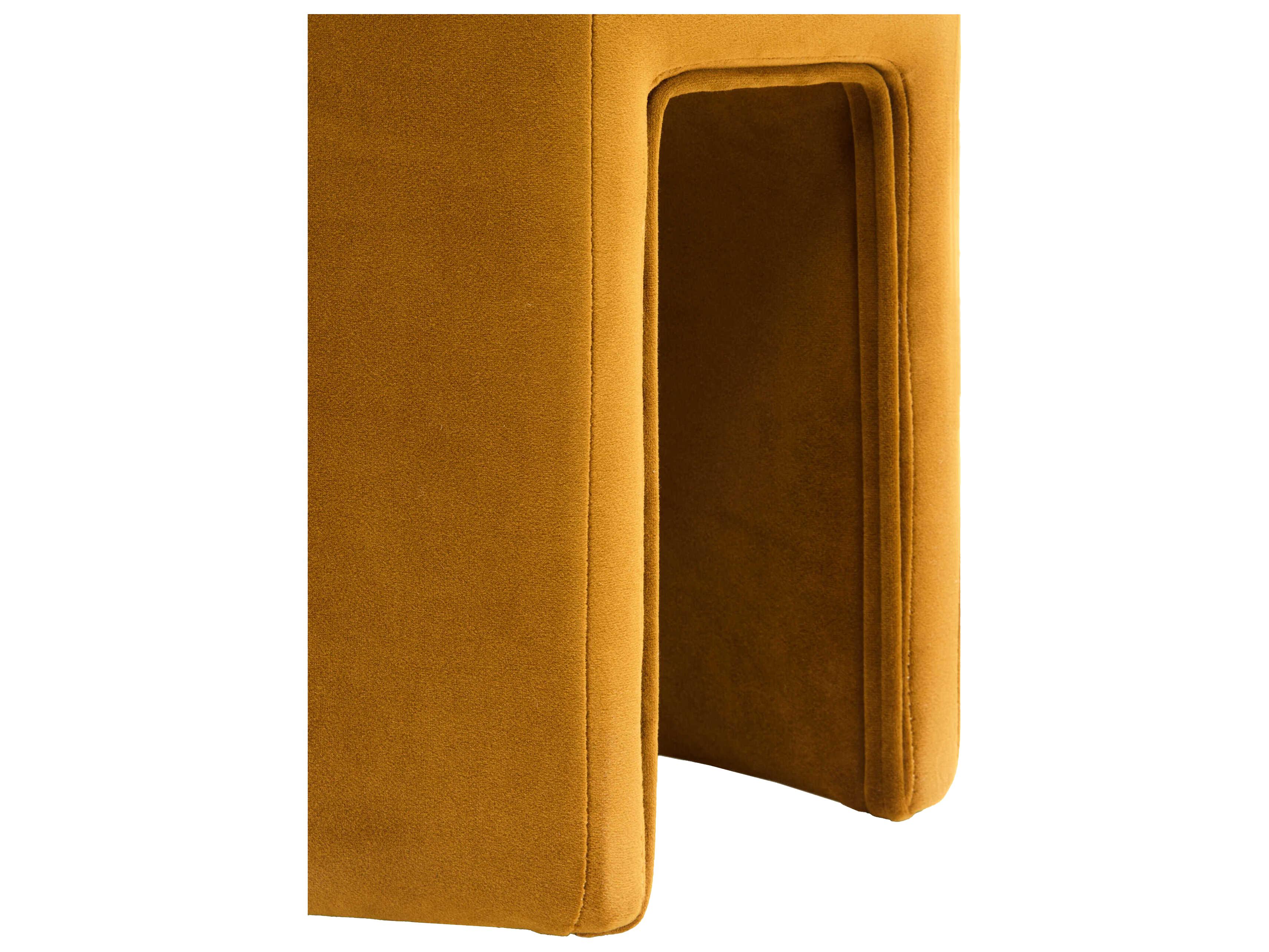 Surya Kaden Mustard Yellow Upholstered Ottoman