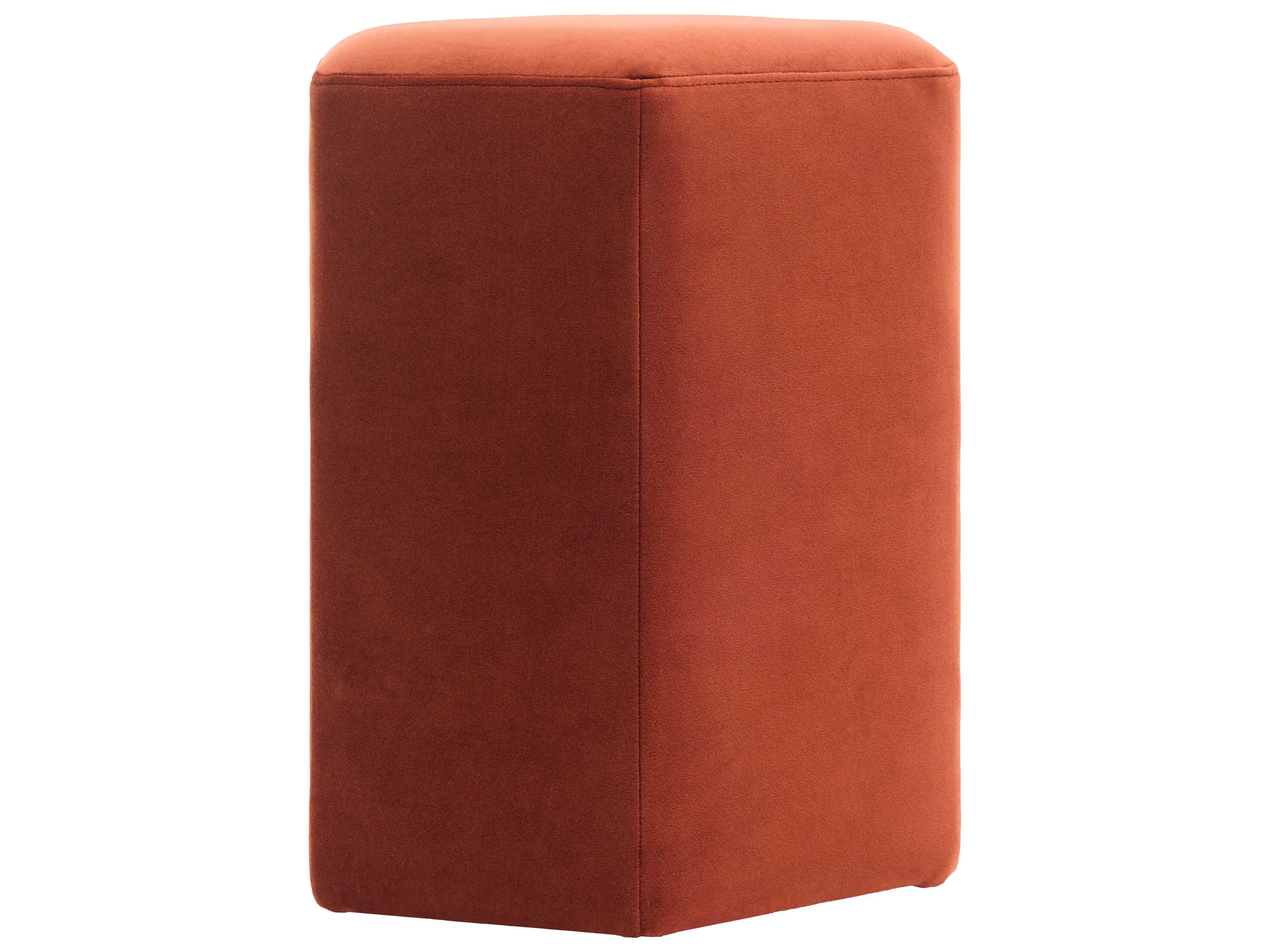 Surya Kaden Rust Orange Upholstered Ottoman