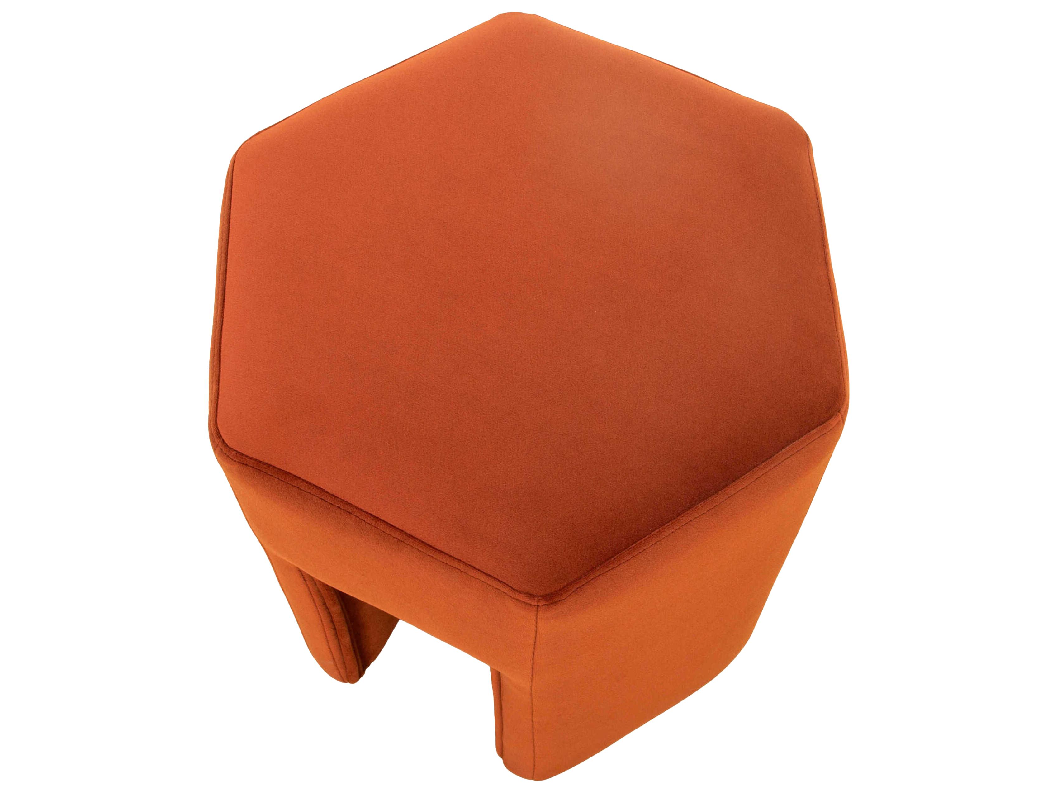 Surya Kaden Rust Orange Upholstered Ottoman