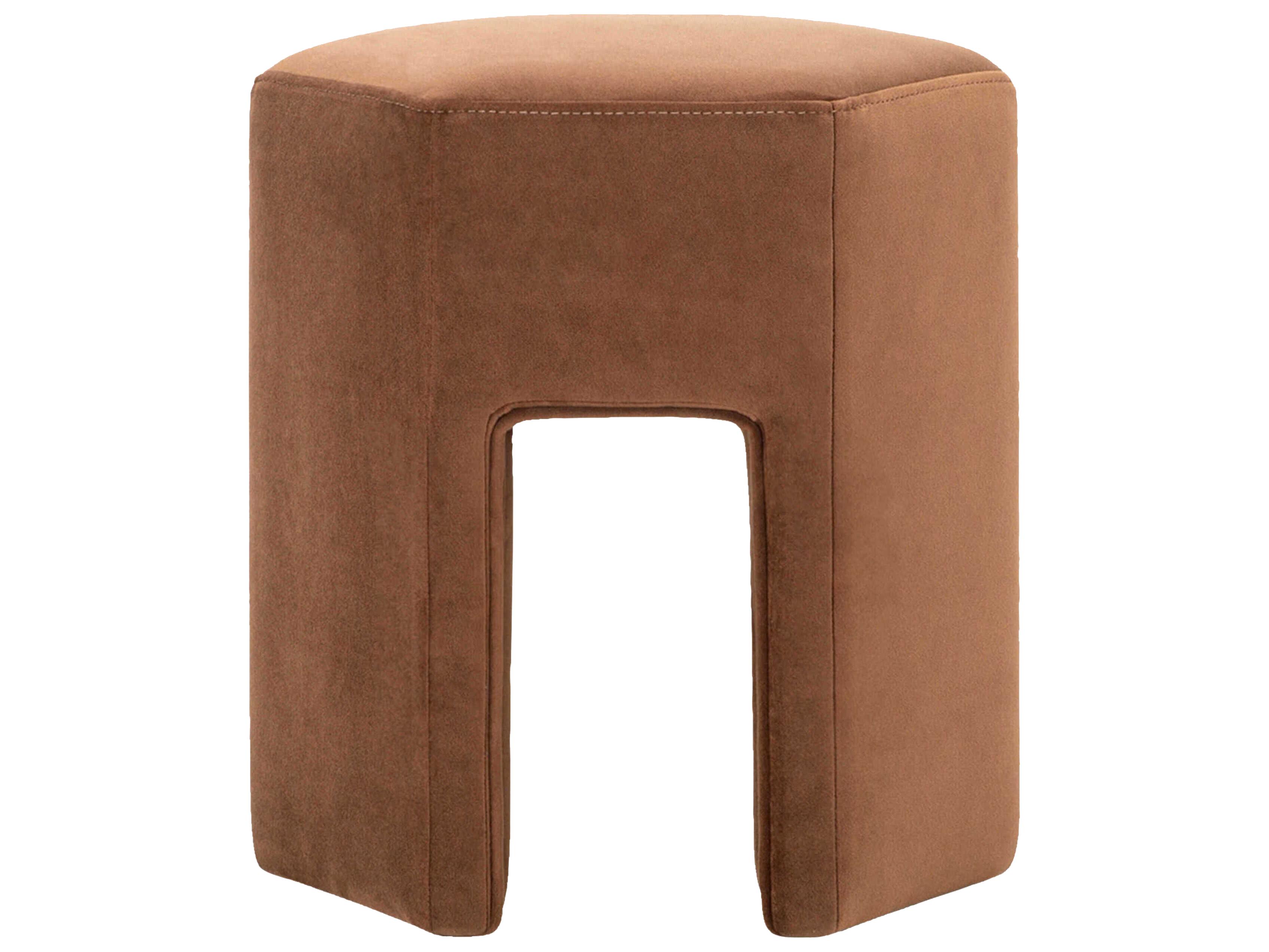 Surya Kaden Brown Upholstered Ottoman