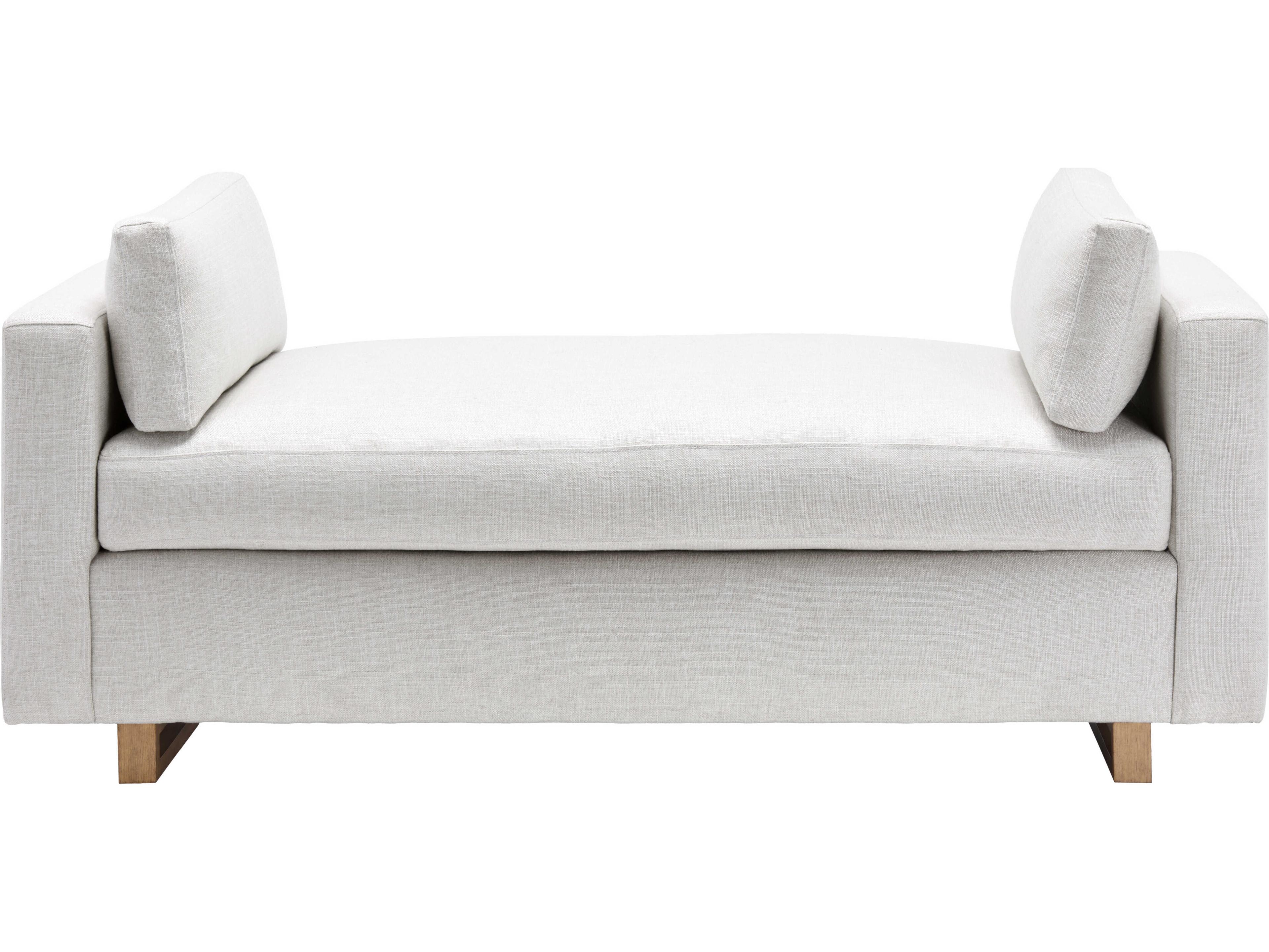 Surya Kaufmann Brown Clear White Upholstered Accent Bench