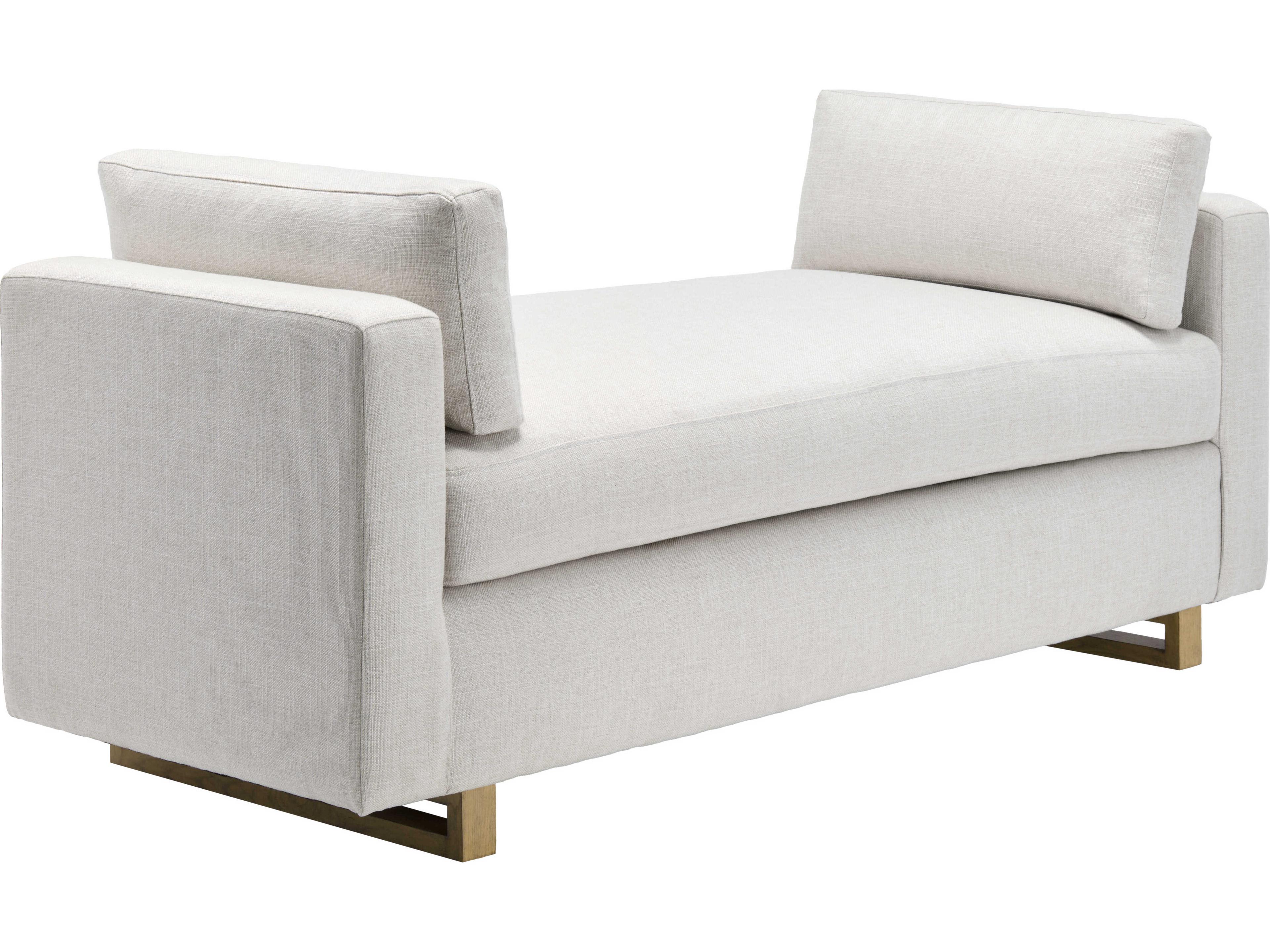 Surya Kaufmann Brown Clear White Upholstered Accent Bench