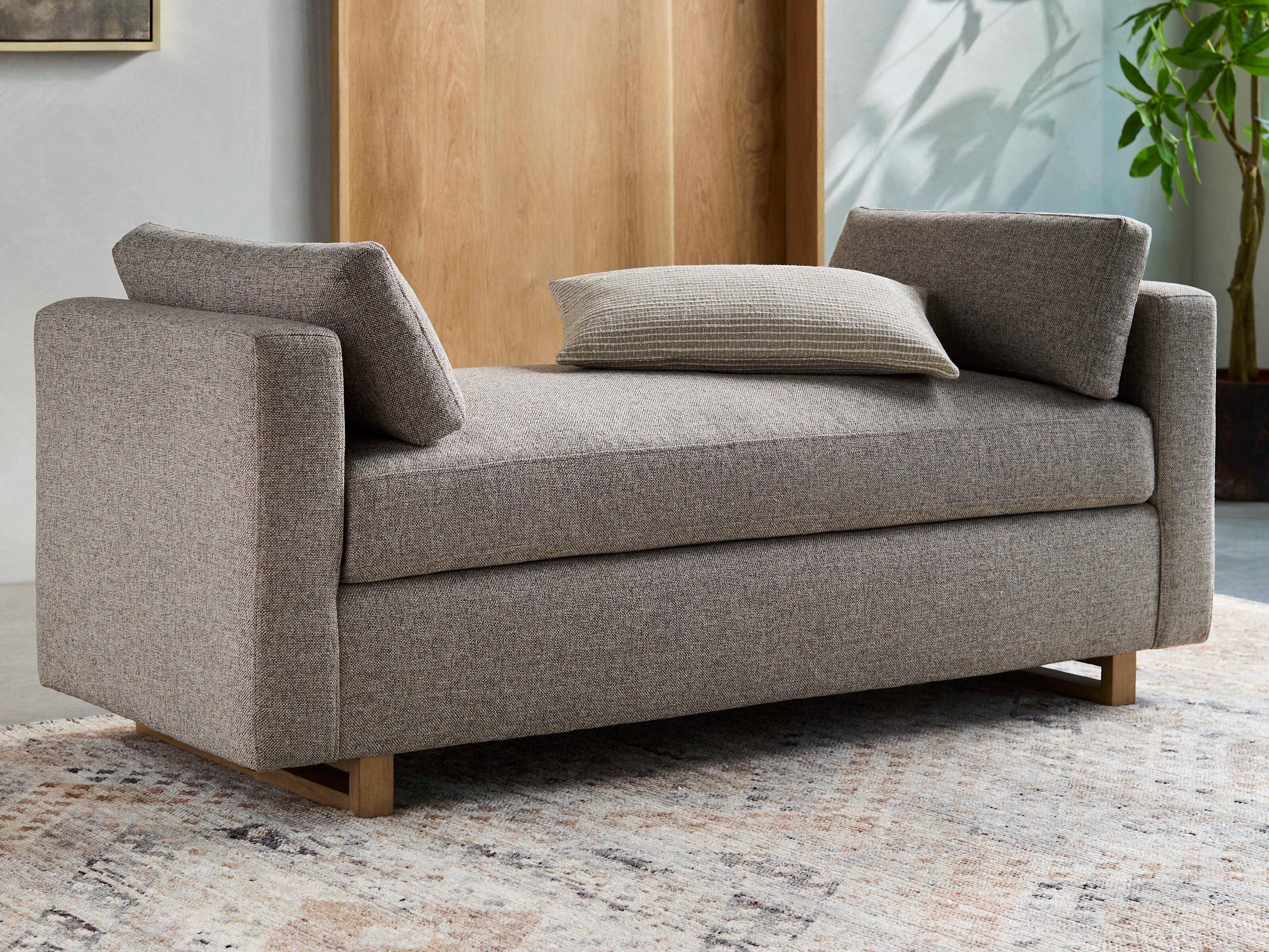 Surya Kaufmann Brown Clear Gray Upholstered Accent Bench