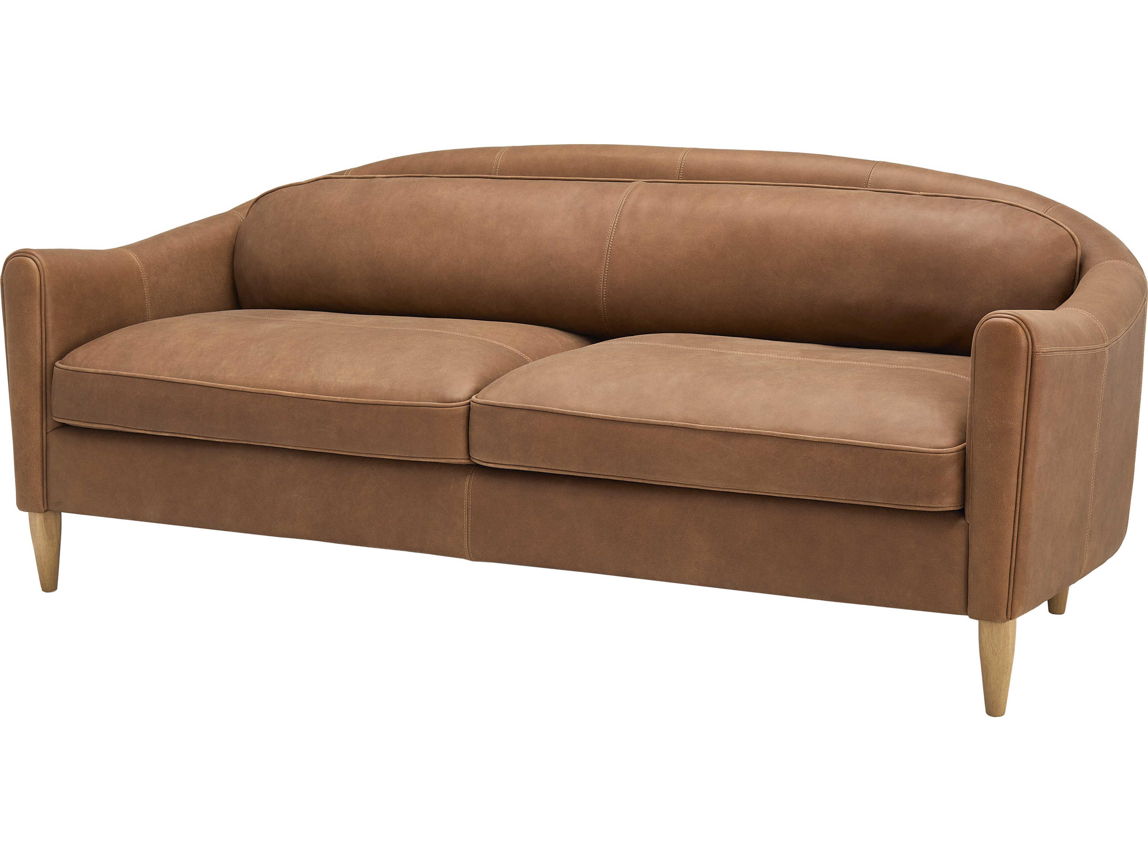 Surya Kenmare Brown Leather Sofa