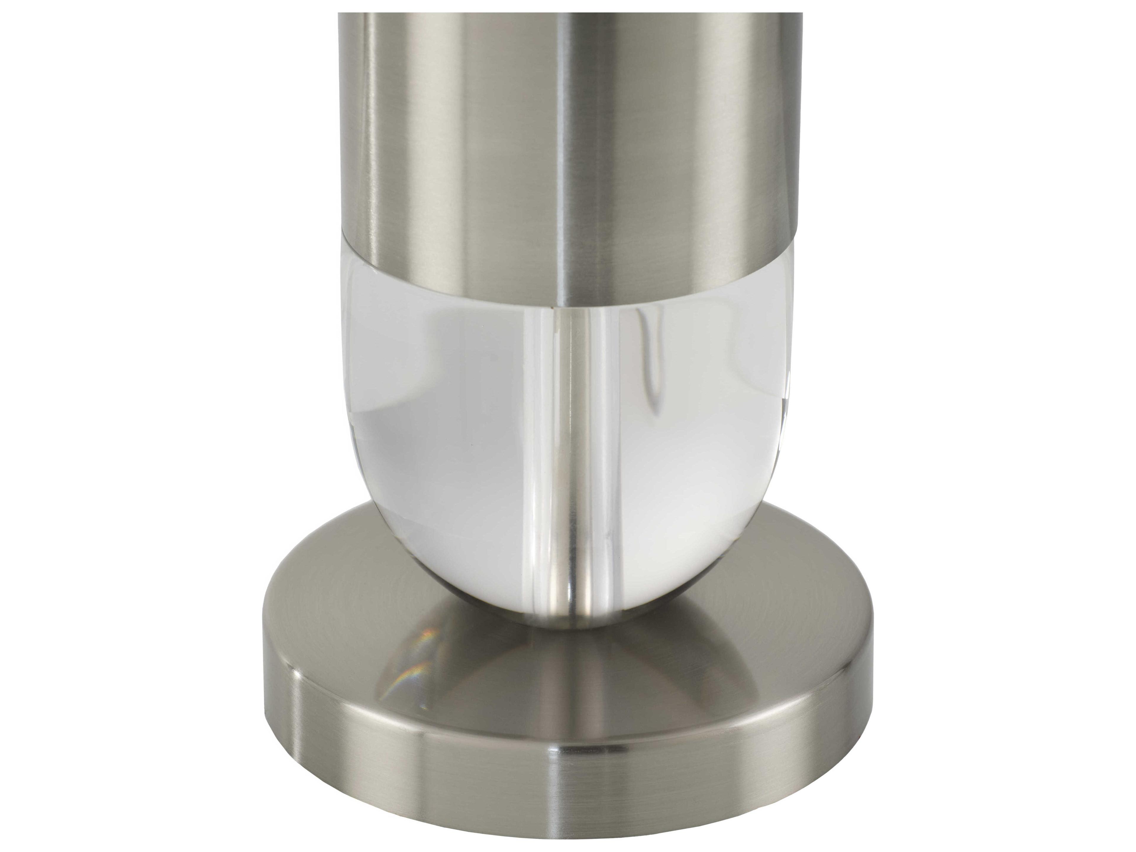 Surya Kamas Clear Metallic Silver White Linen Nickel Buffet Lamp