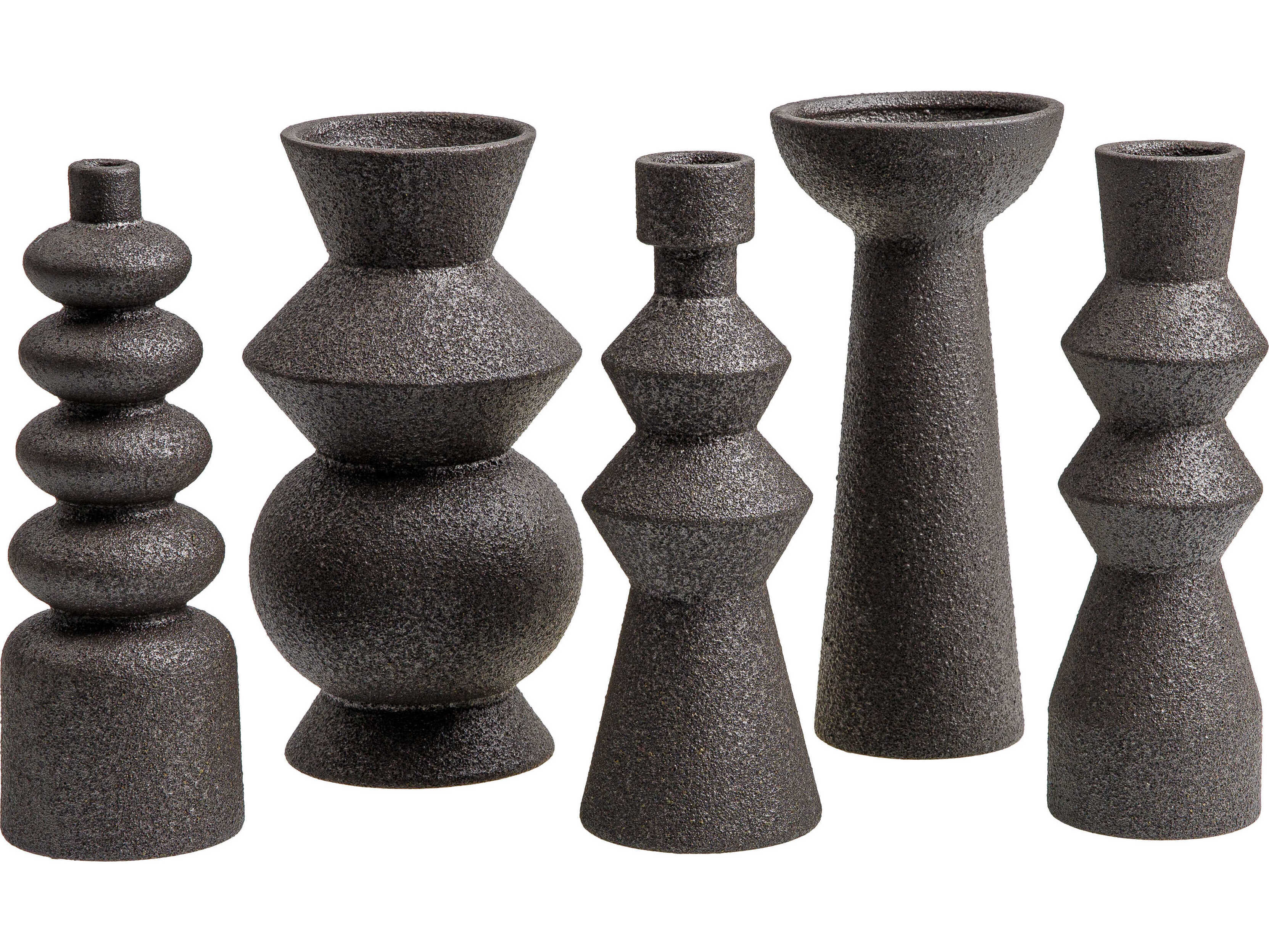 Surya Konark Black Vase Set of 5
