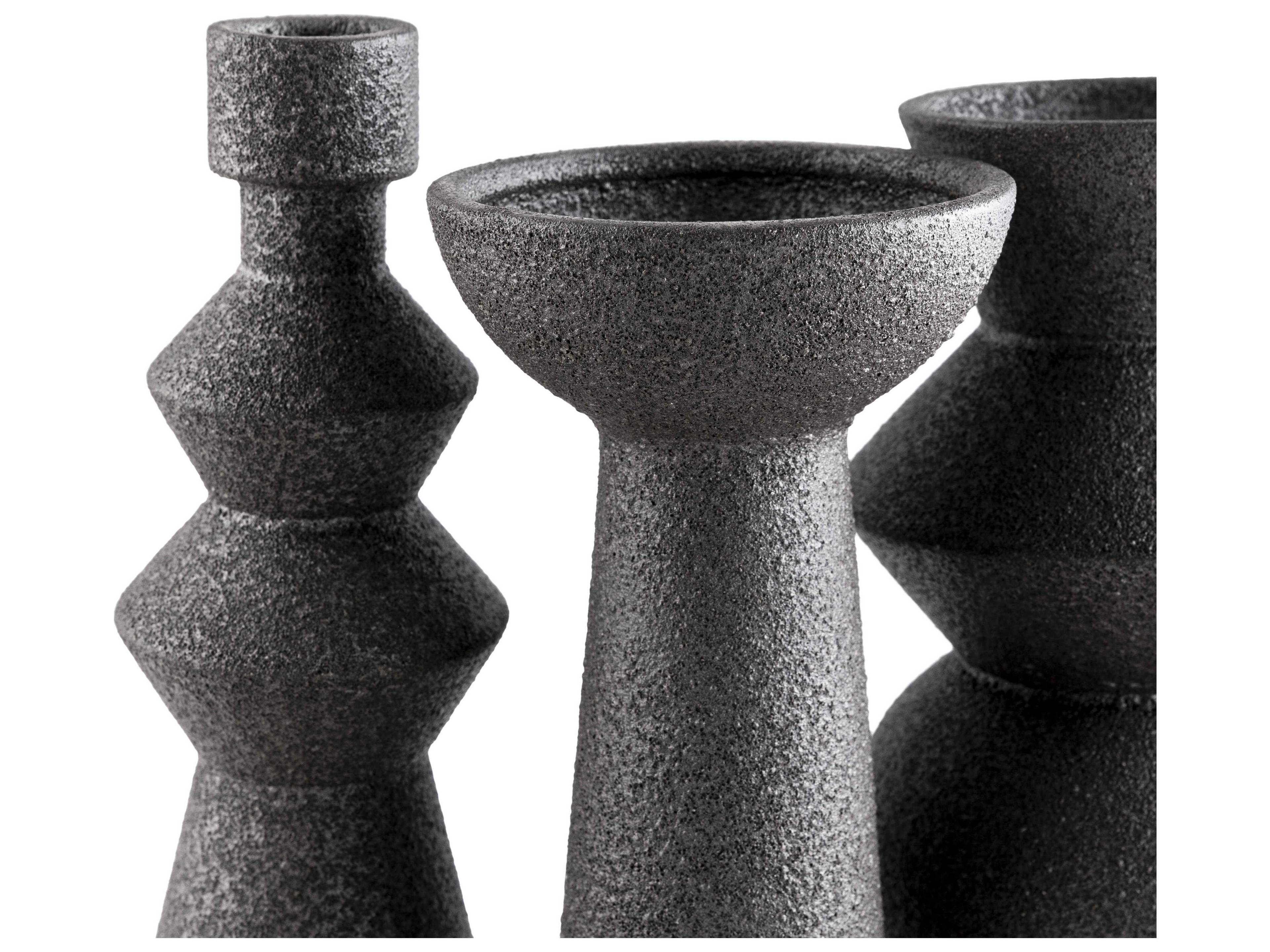 Surya Konark Black Vase Set of 5