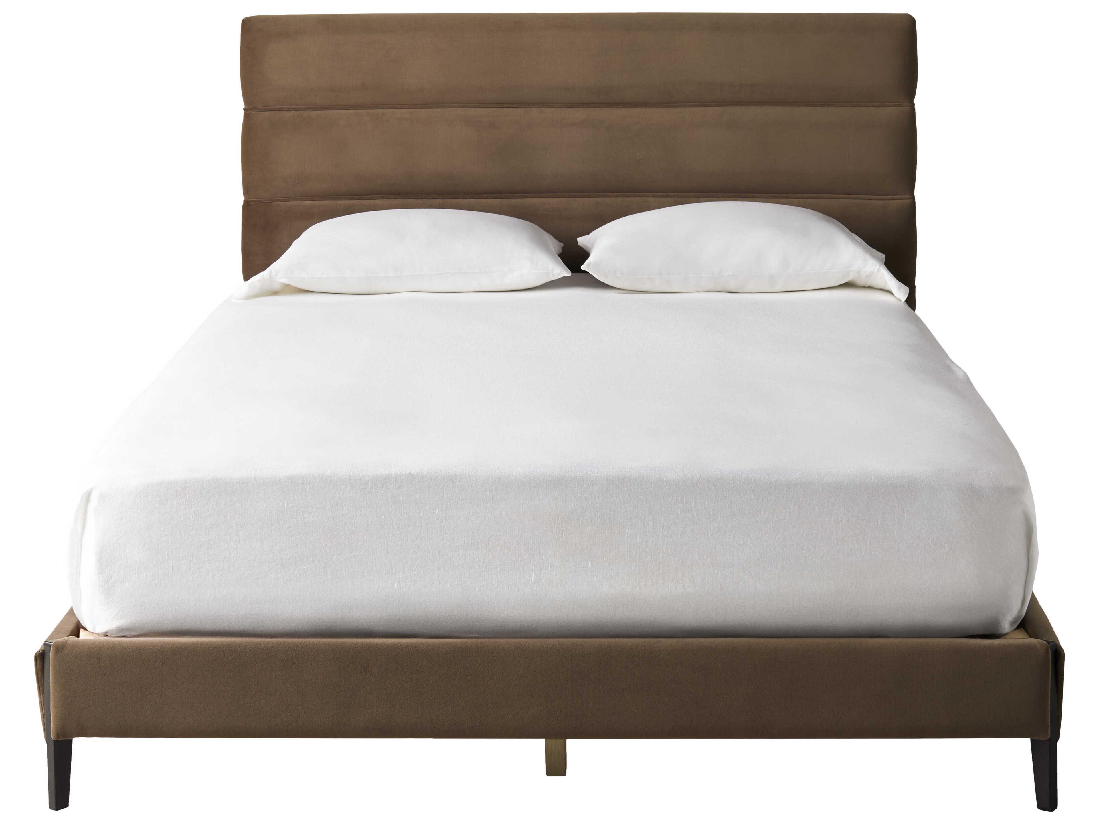 Surya Knox Gray Black Brown Rubberwood Upholstered Queen Platform Bed