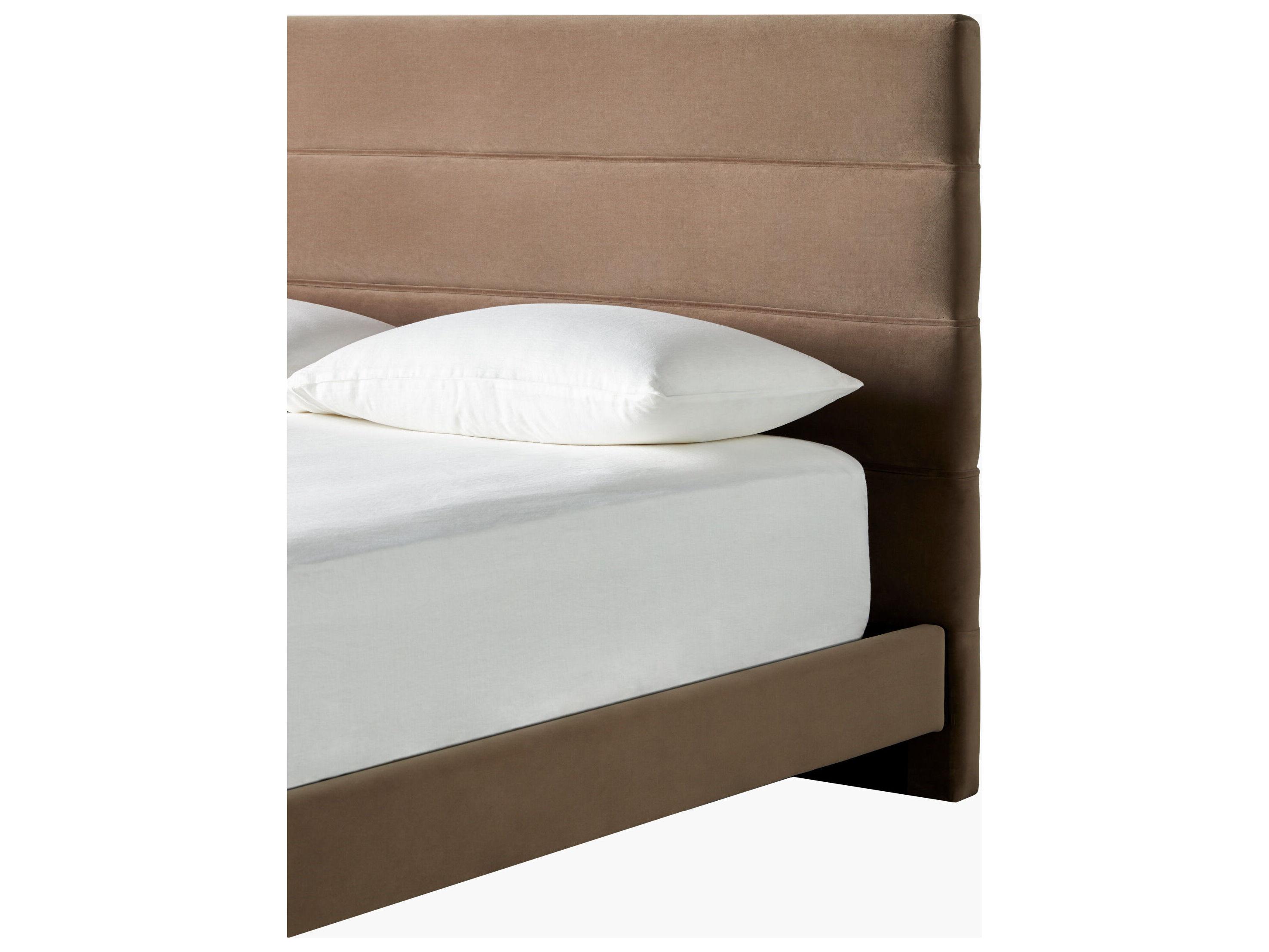 Surya Knox Gray Black Brown Rubberwood Upholstered Queen Platform Bed