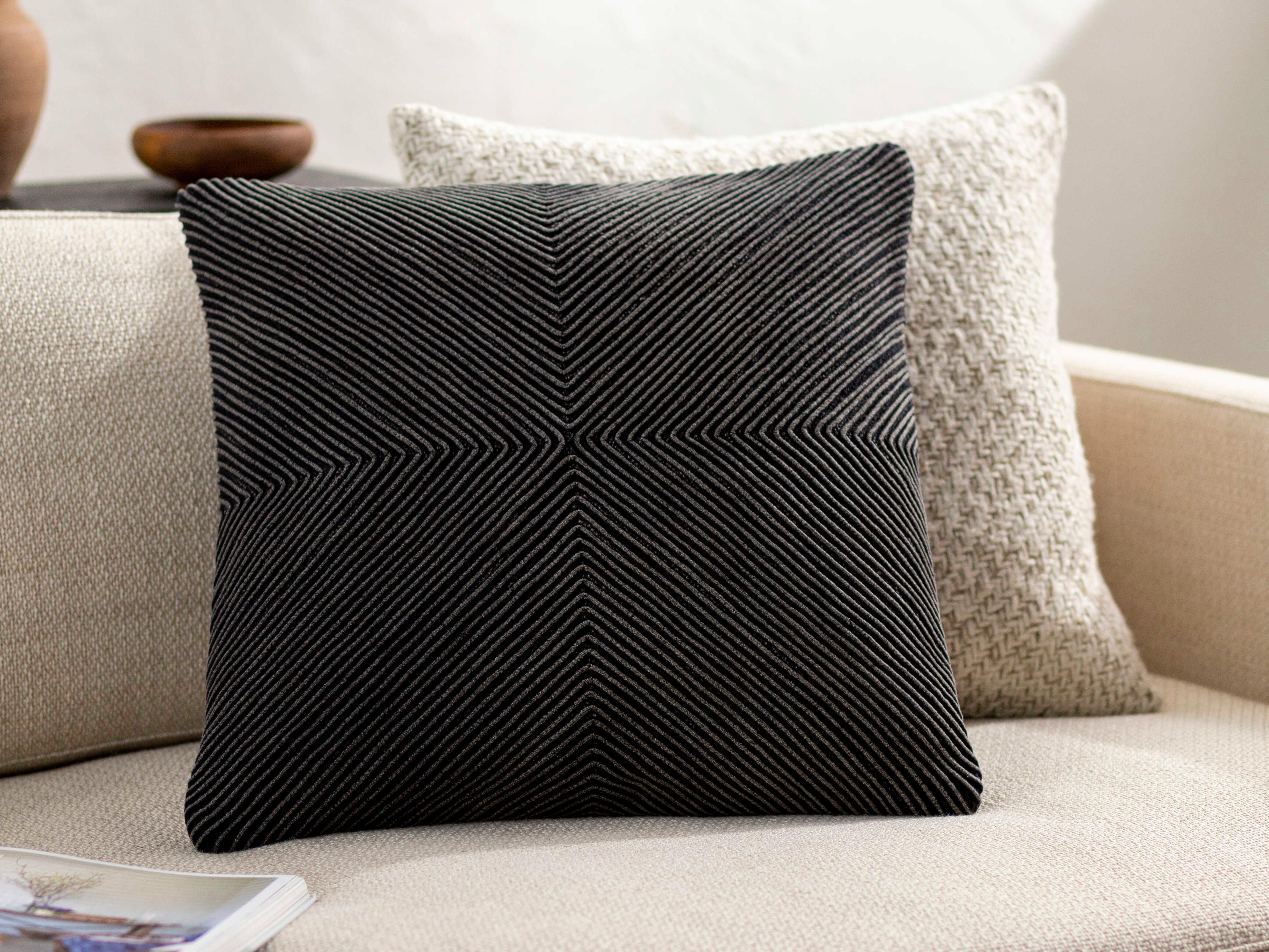 Surya Kohl Charcoal Pillow