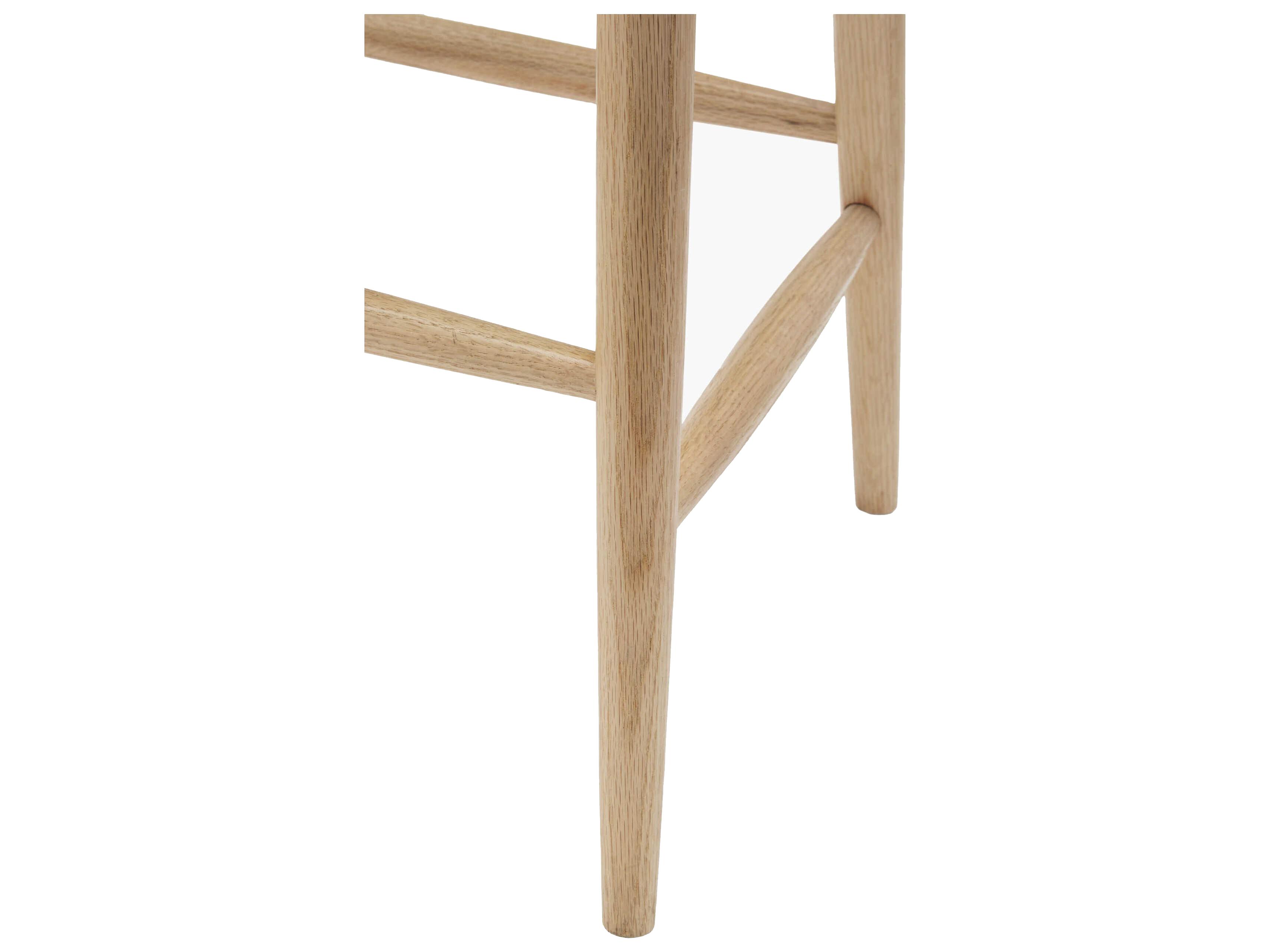 Surya Kisco Faux Leather Ash Wood Bar Stool