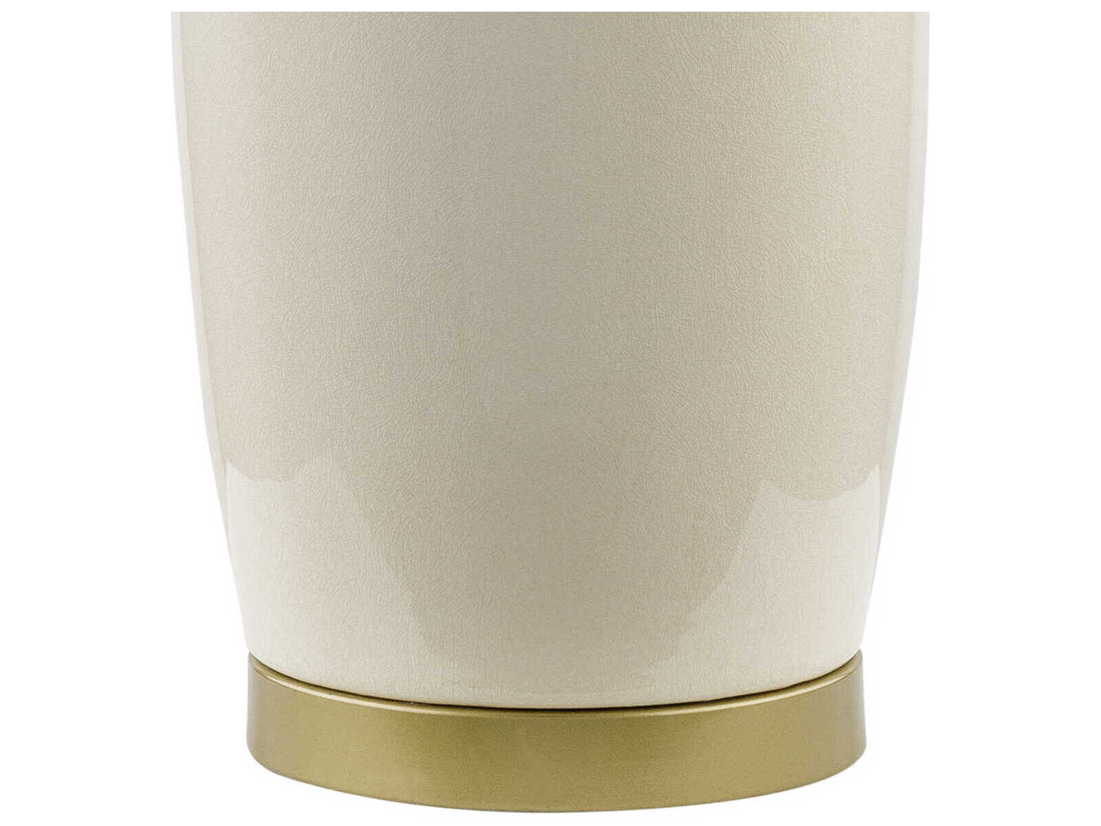 Surya Kasuri Cream White Linen Off Buffet Lamp