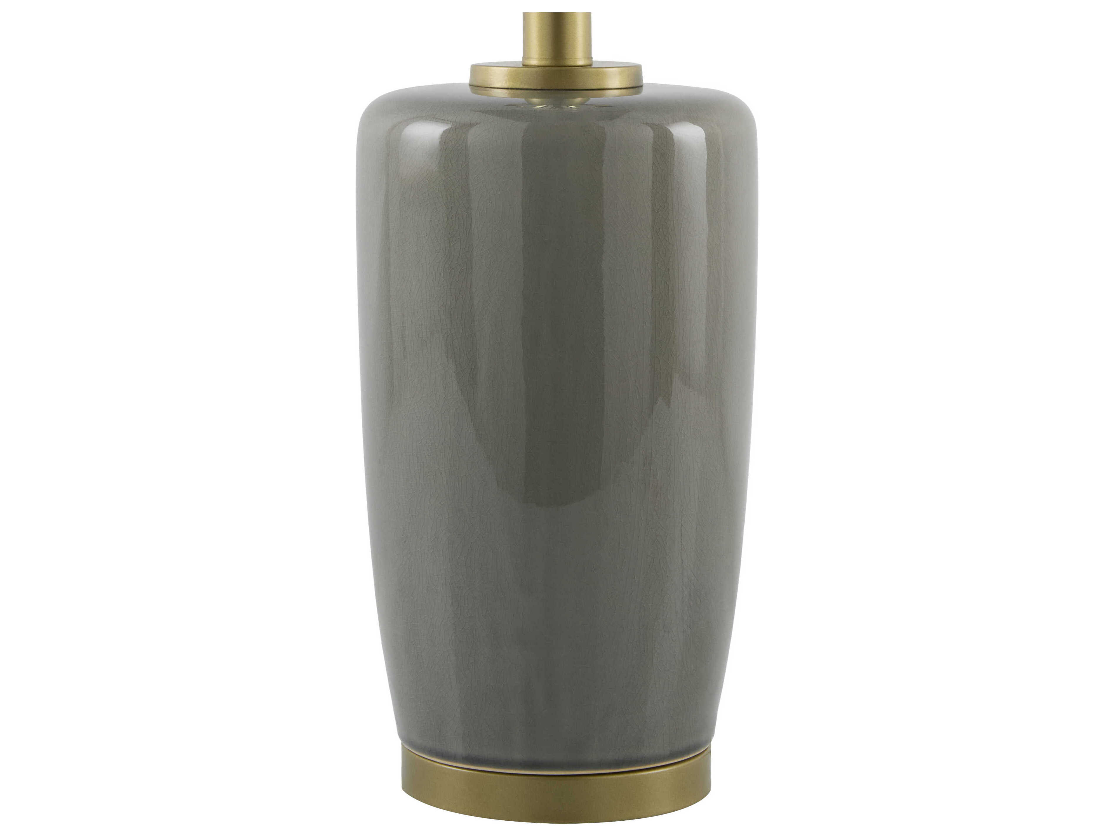 Surya Kasuri Gray White Linen Buffet Lamp