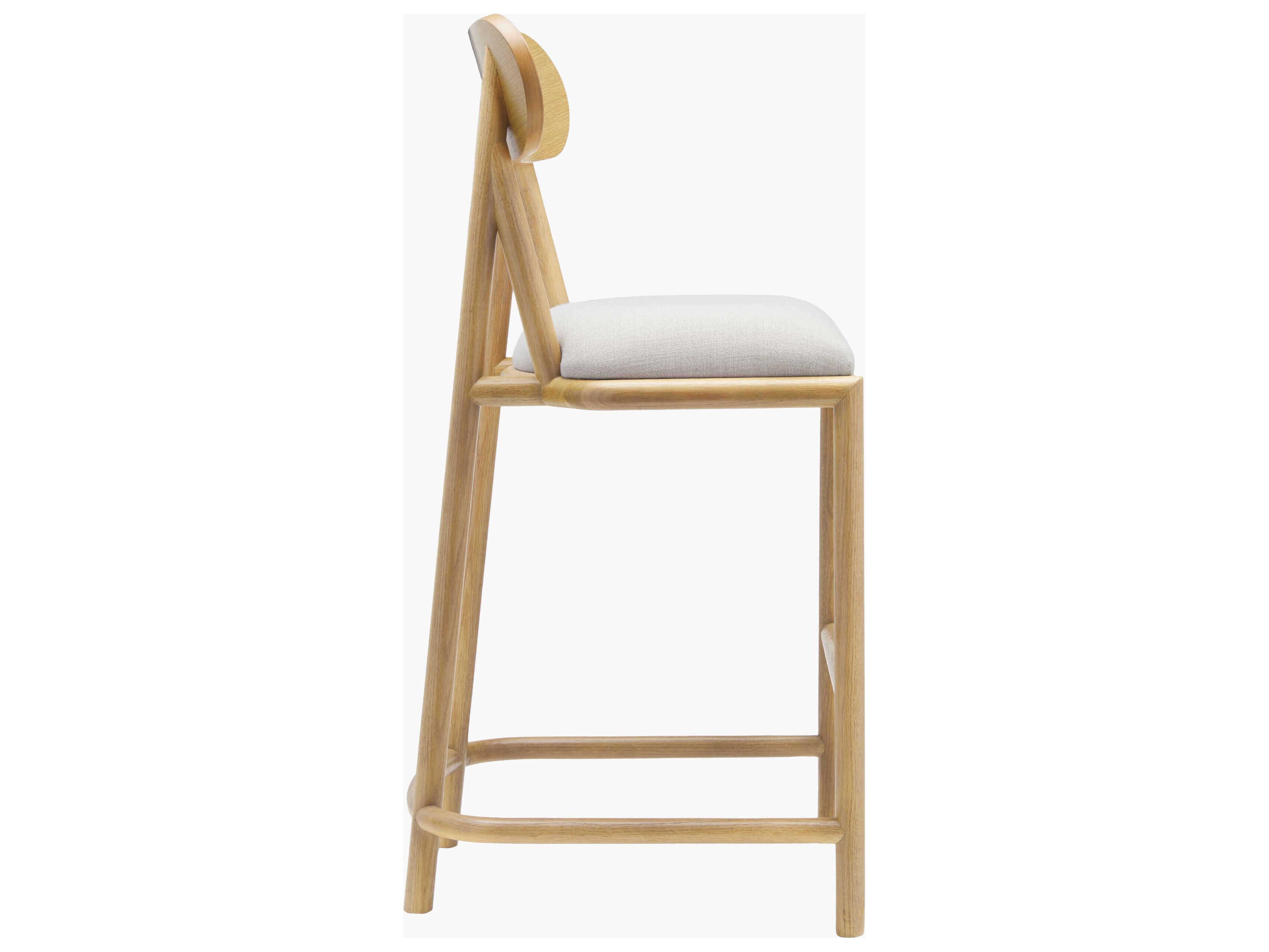 Surya Keating Upholstered Oak Wood Bar Stool