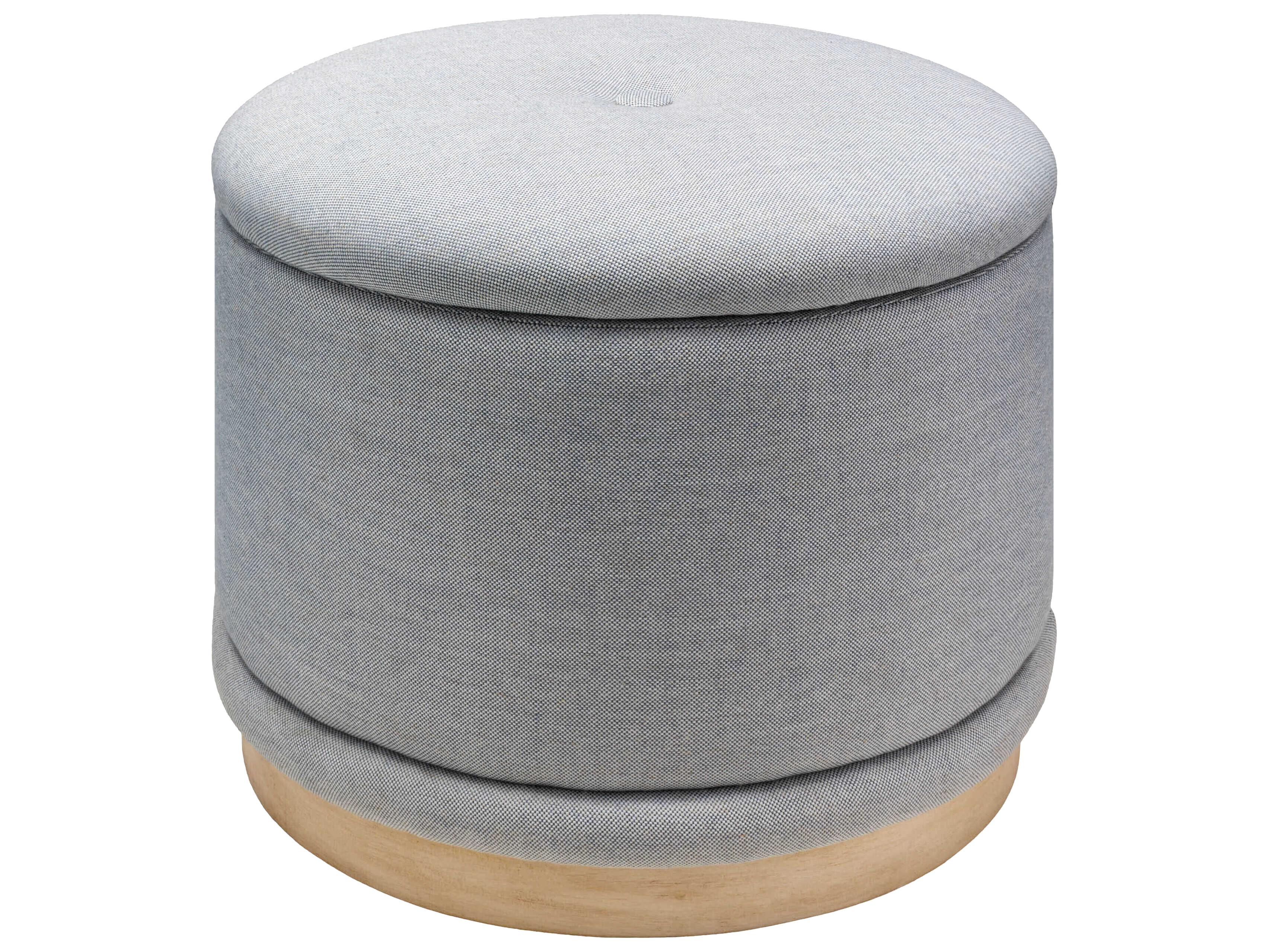 Surya Karley Light Blue Gray Upholstered Ottoman