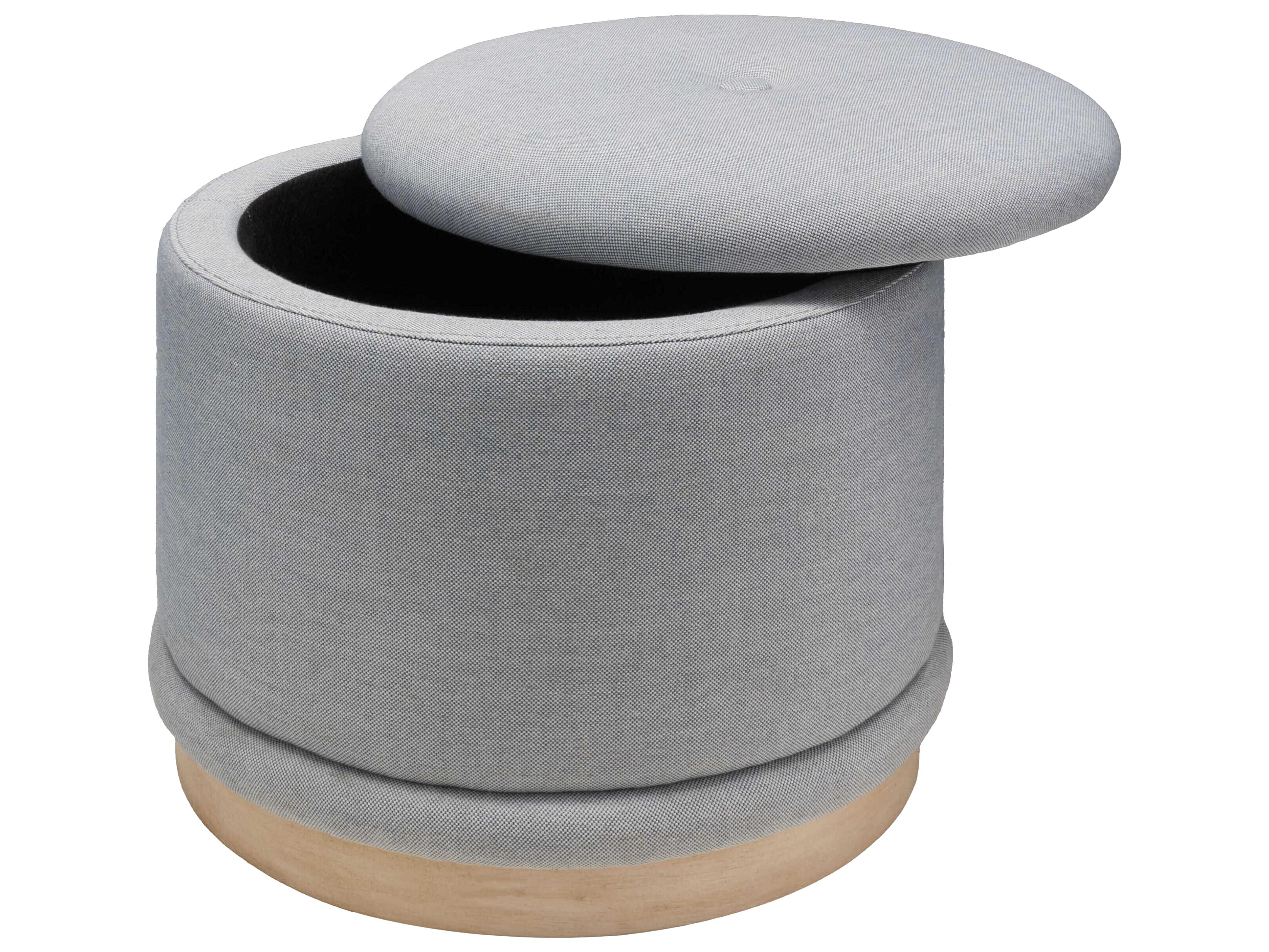 Surya Karley Light Blue Gray Upholstered Ottoman