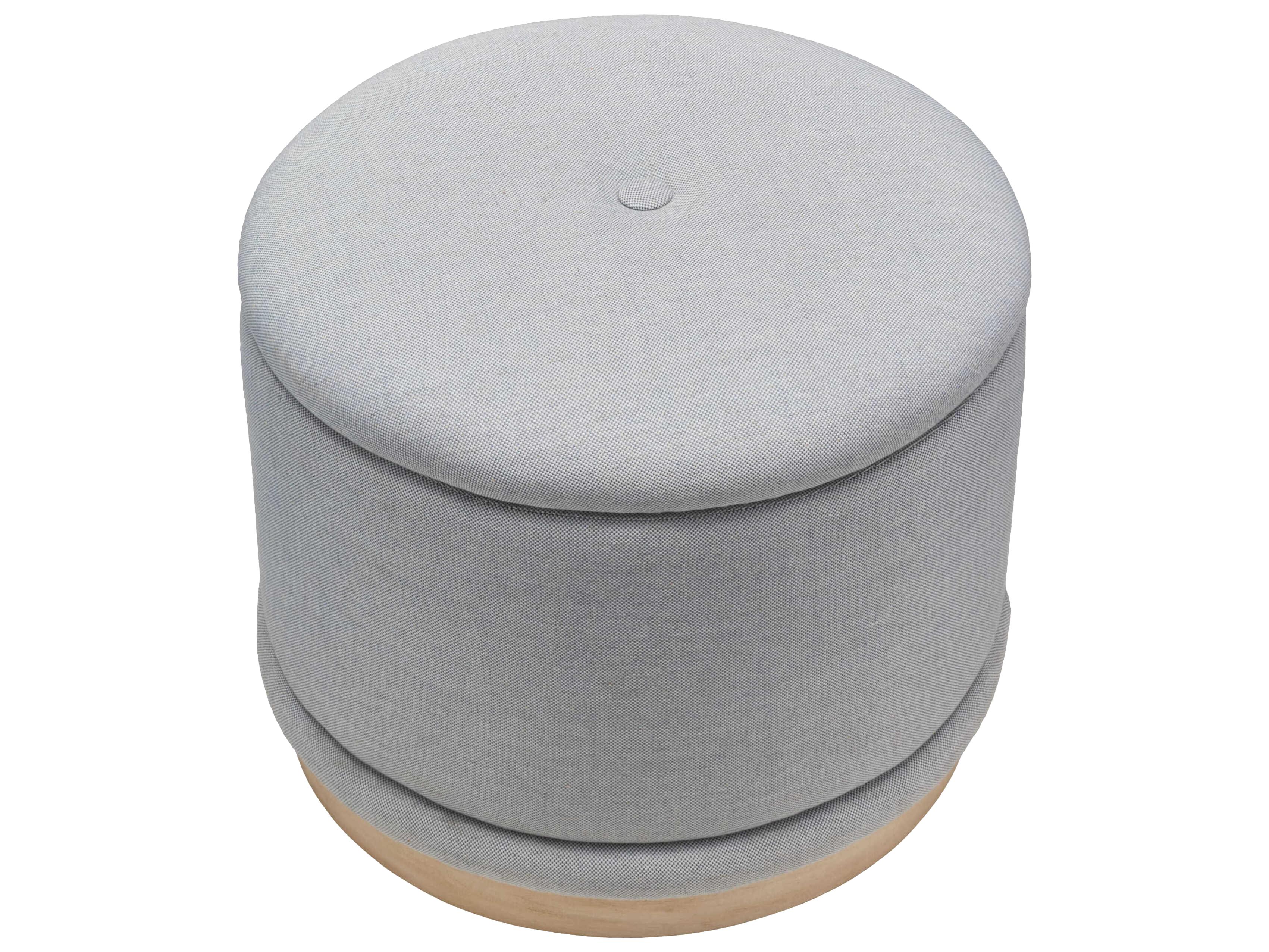 Surya Karley Light Blue Gray Upholstered Ottoman