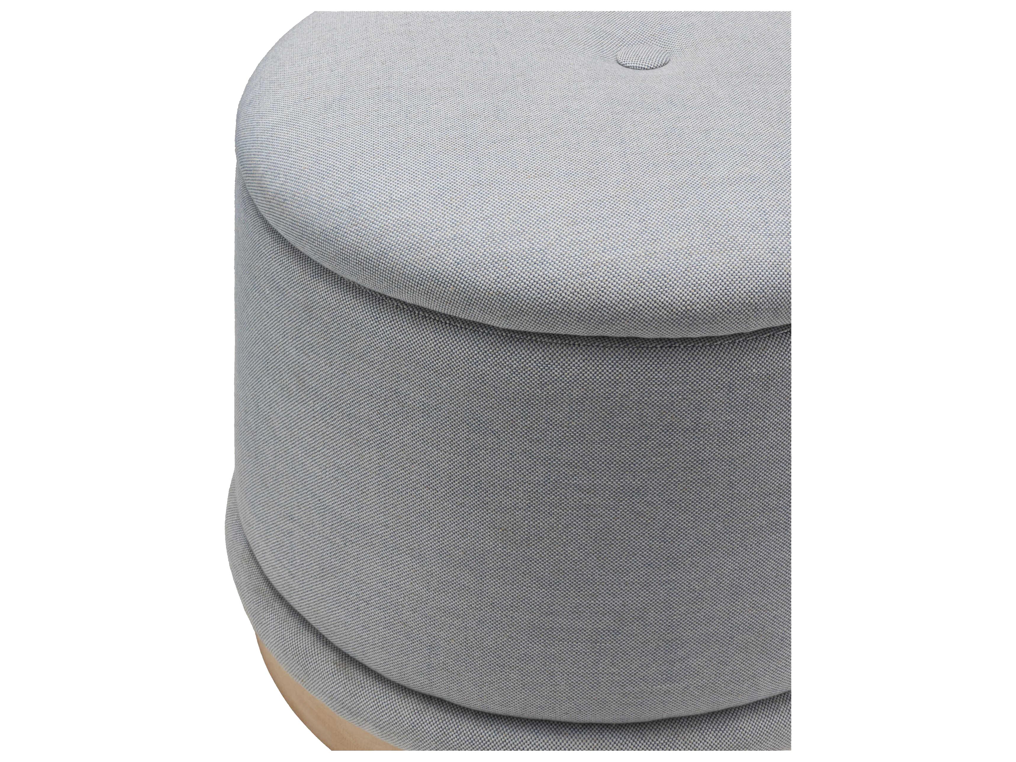 Surya Karley Light Blue Gray Upholstered Ottoman