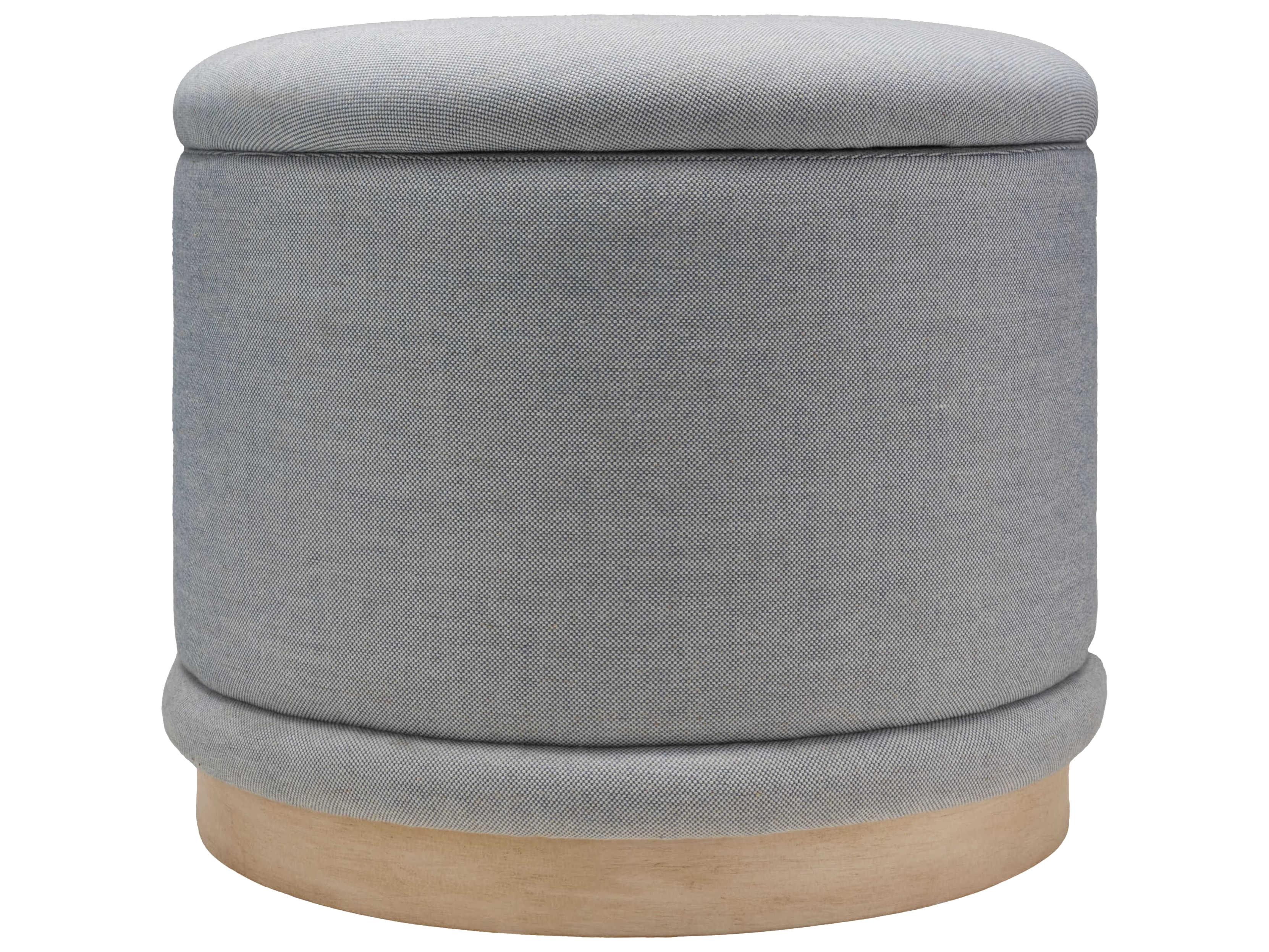 Surya Karley Light Blue Gray Upholstered Ottoman