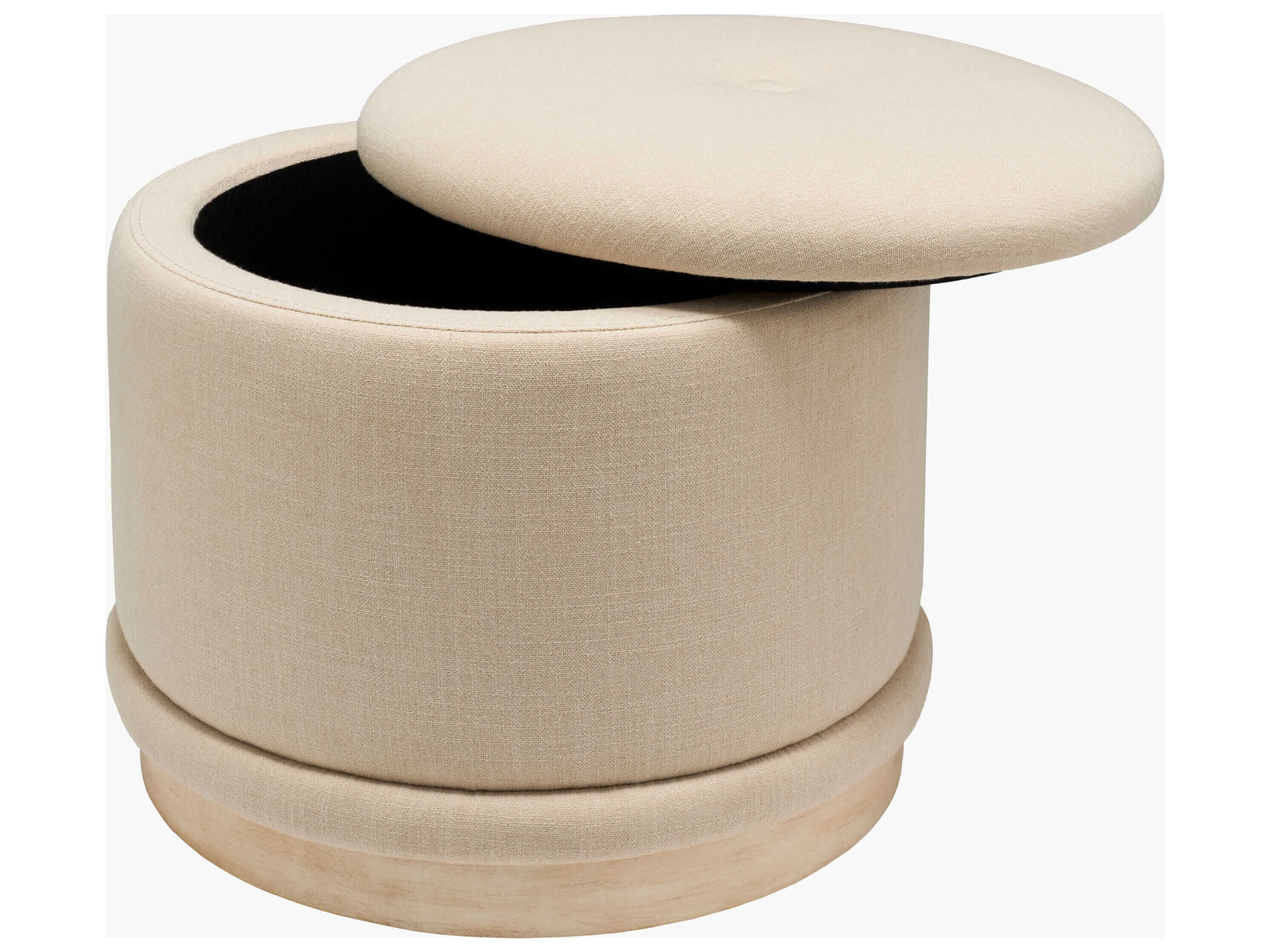 Surya Karley Light Beige Upholstered Ottoman