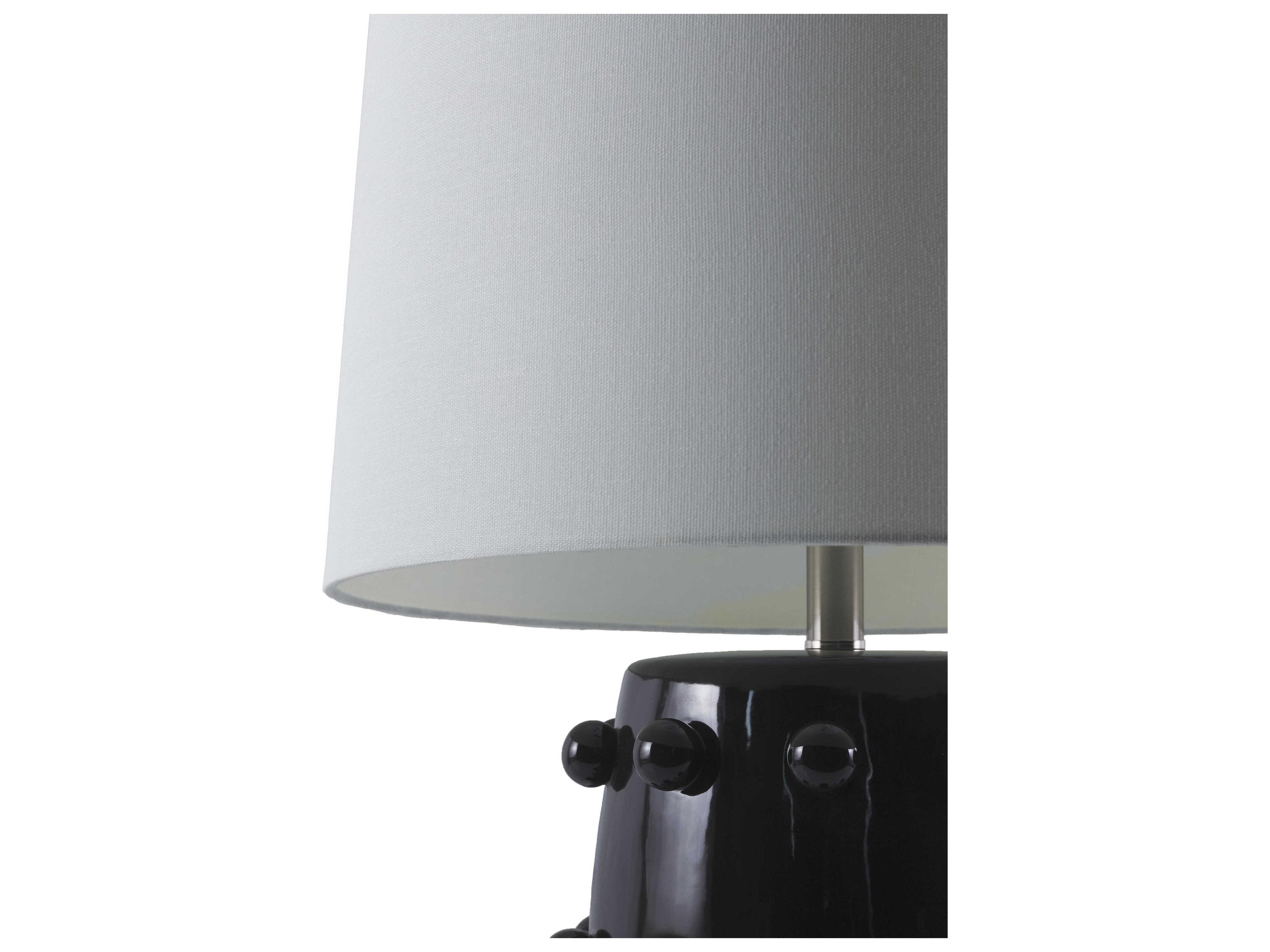 Surya Labianca Black White Linen Buffet Lamp