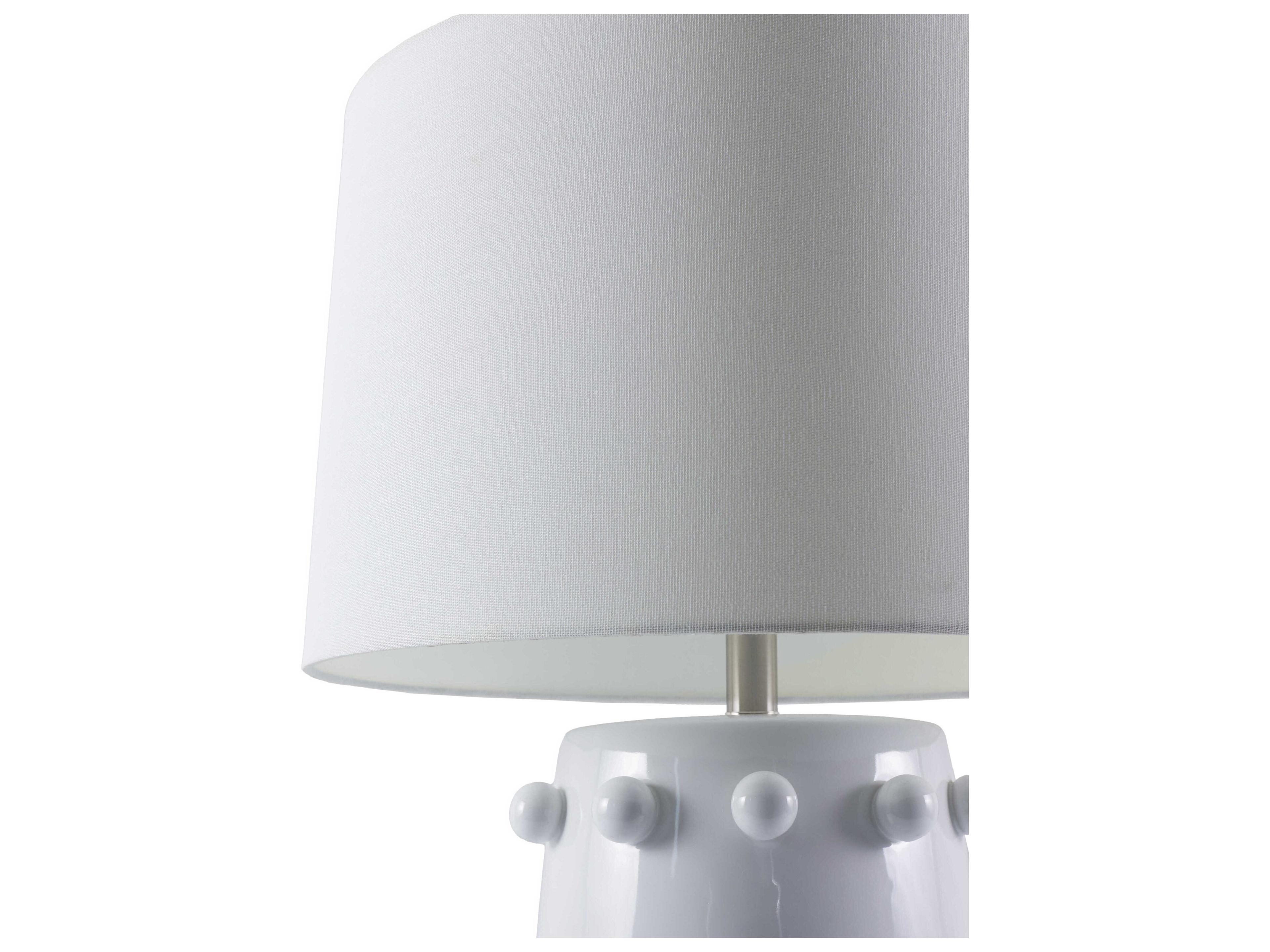 Surya Labianca White Linen Buffet Lamp