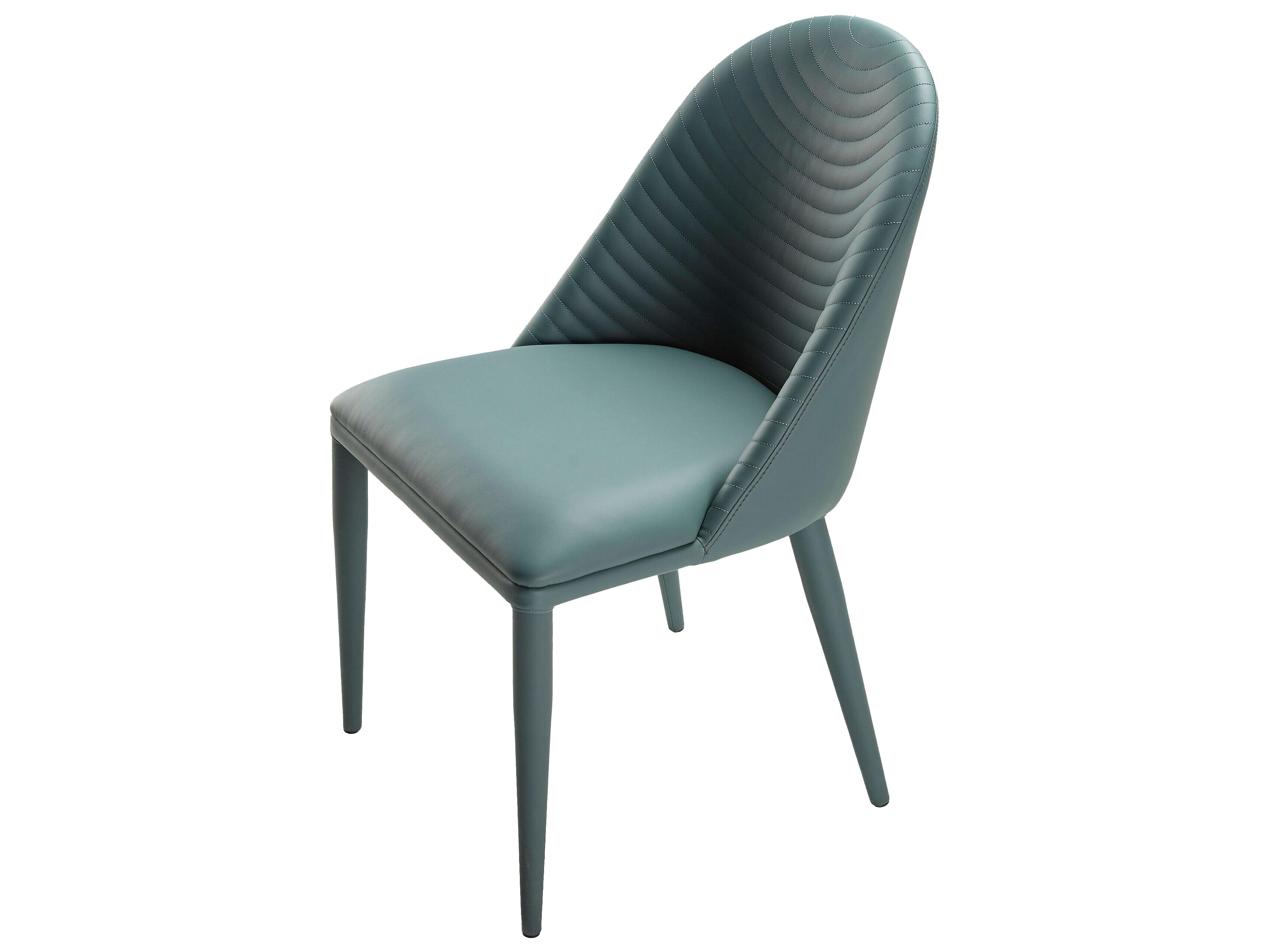 Surya Lacey Blue Faux Leather Armless Dining Chair Set of 2