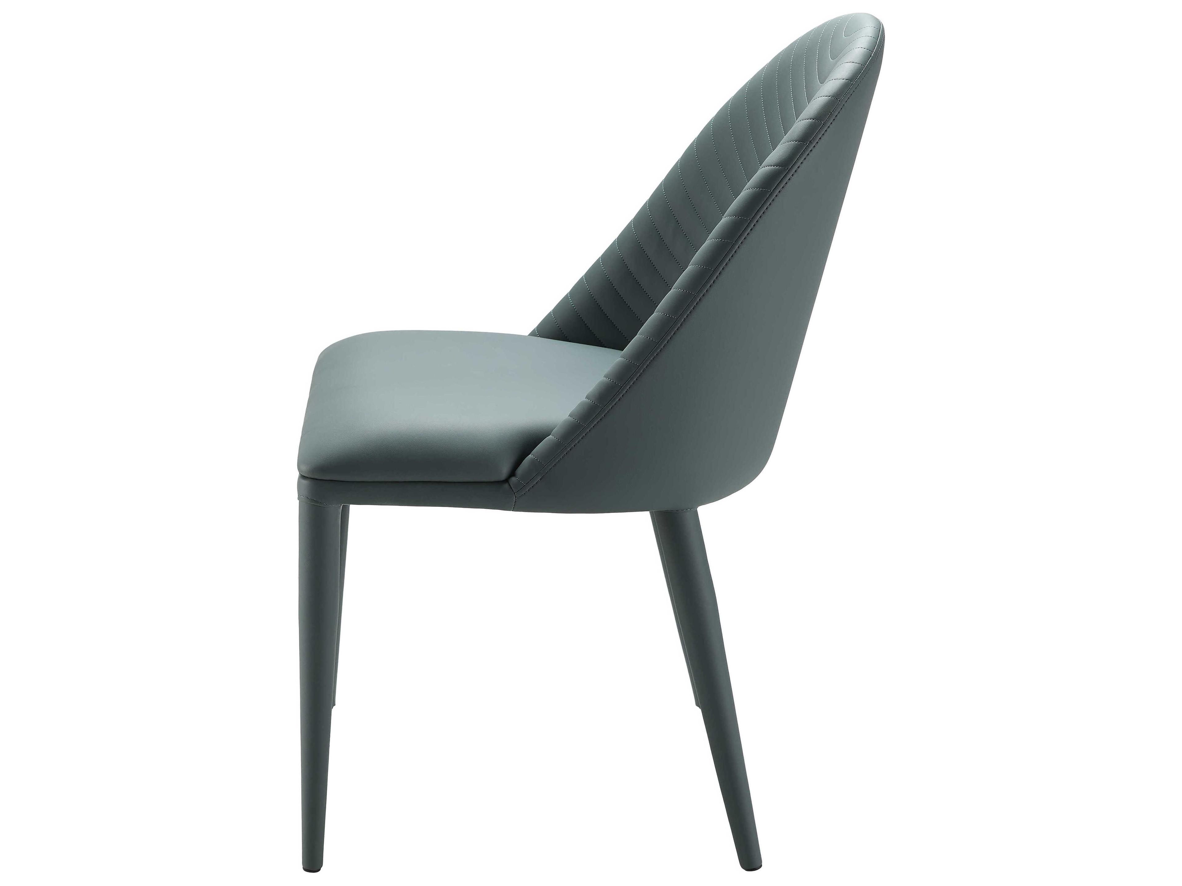 Surya Lacey Blue Faux Leather Armless Dining Chair Set of 2