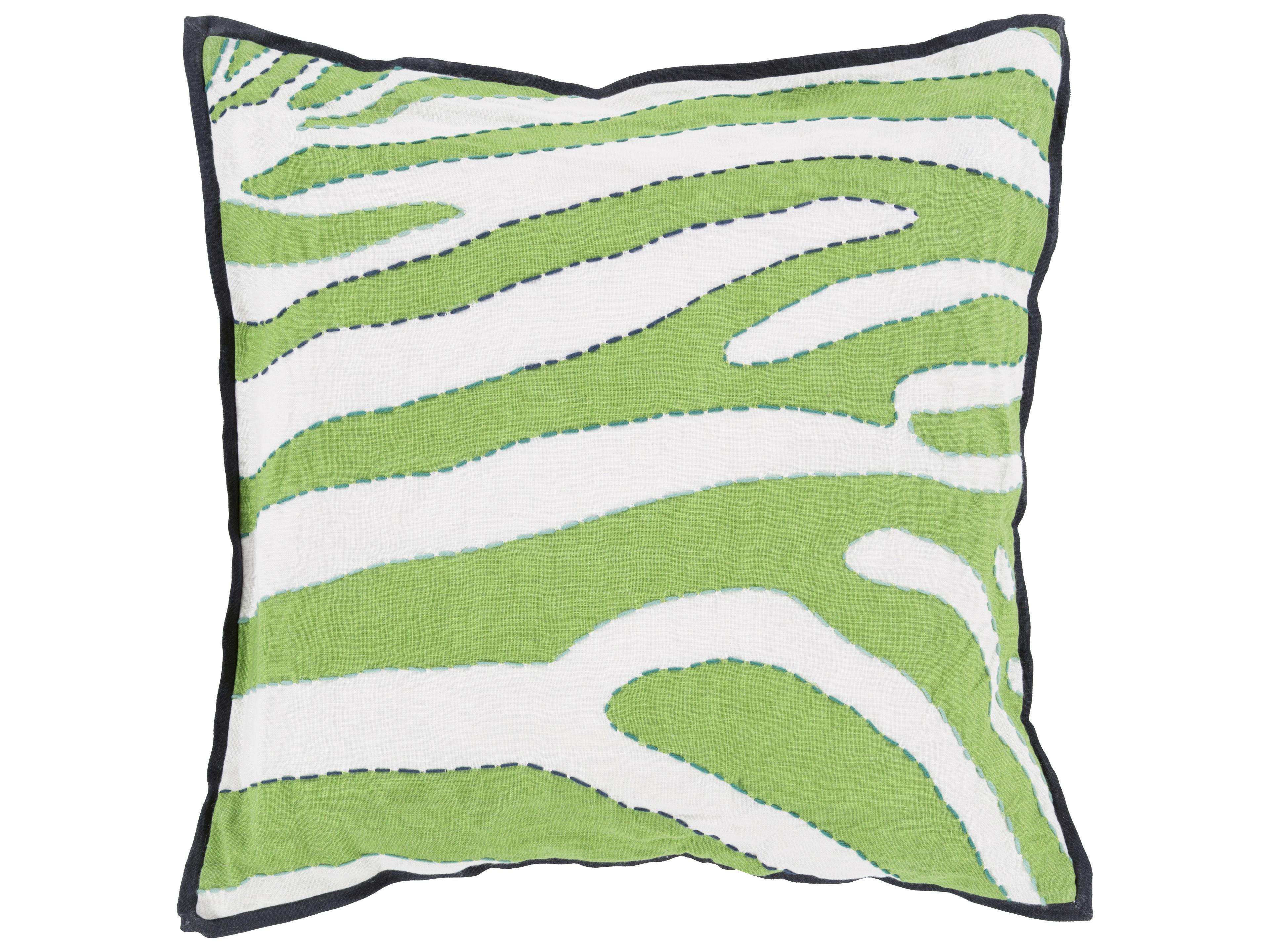 Surya Zebra Green Pillow