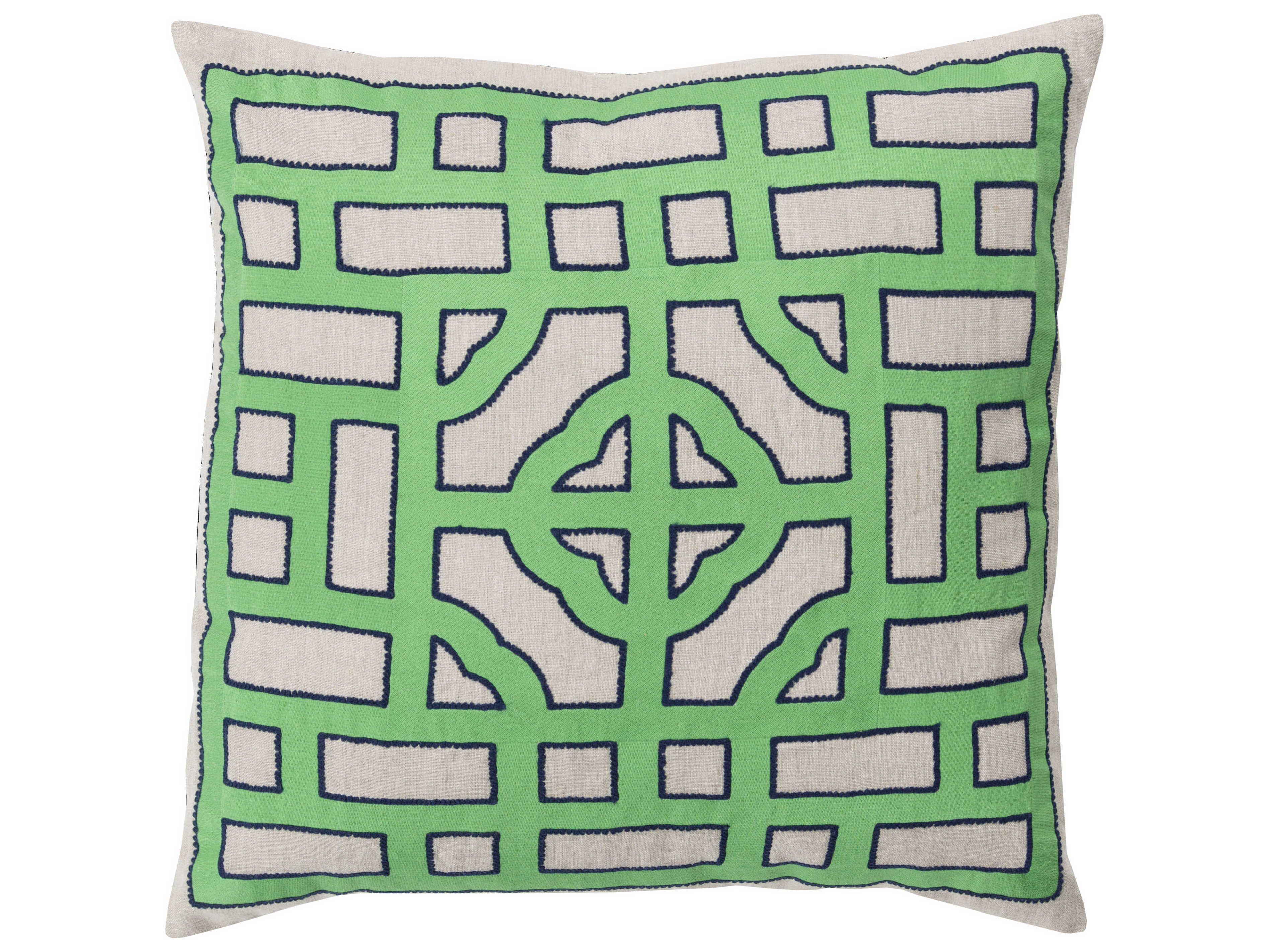 Surya Chinese Gate Green Pillow