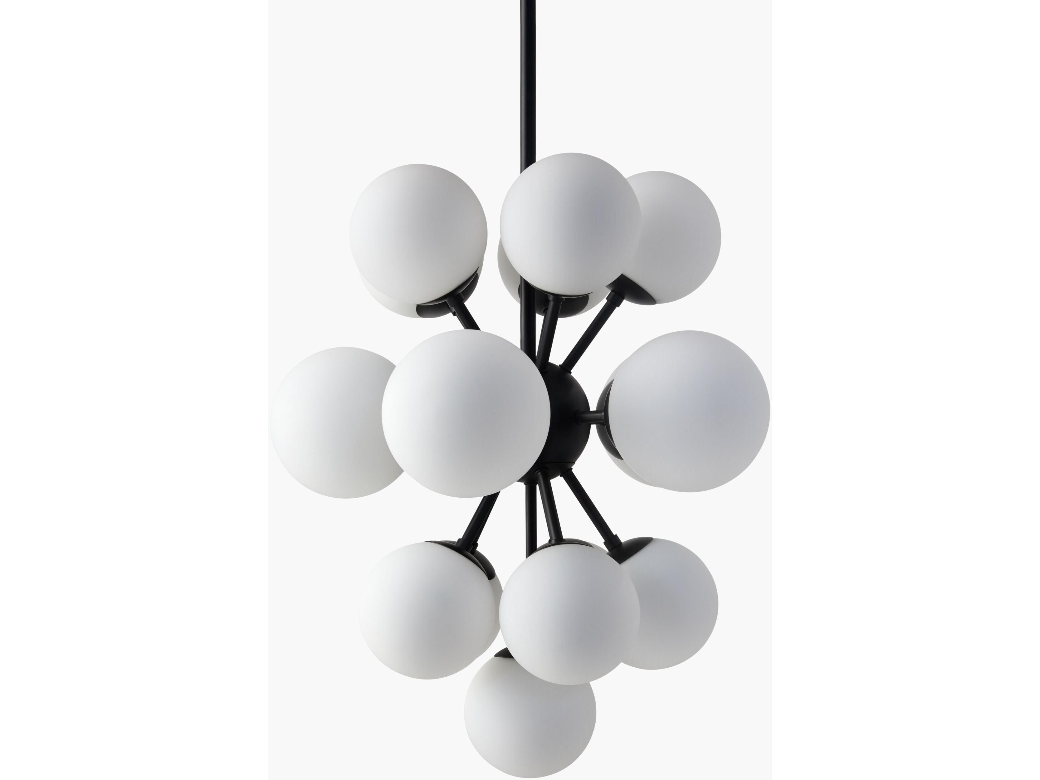 Surya Liora 16-Light Black Globe Chandelier
