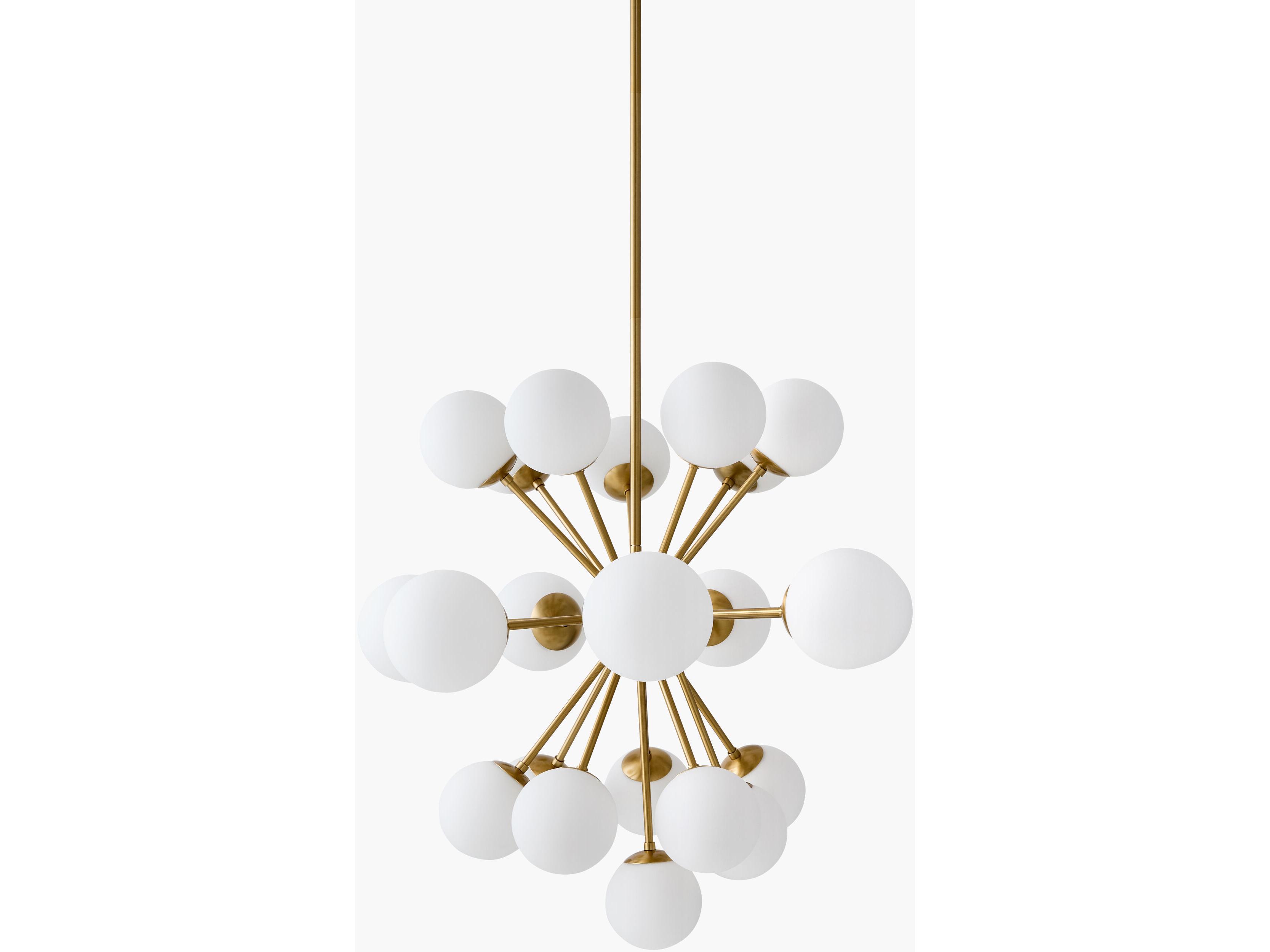 Surya Liora 22-Light Metallic Brass Globe Chandelier