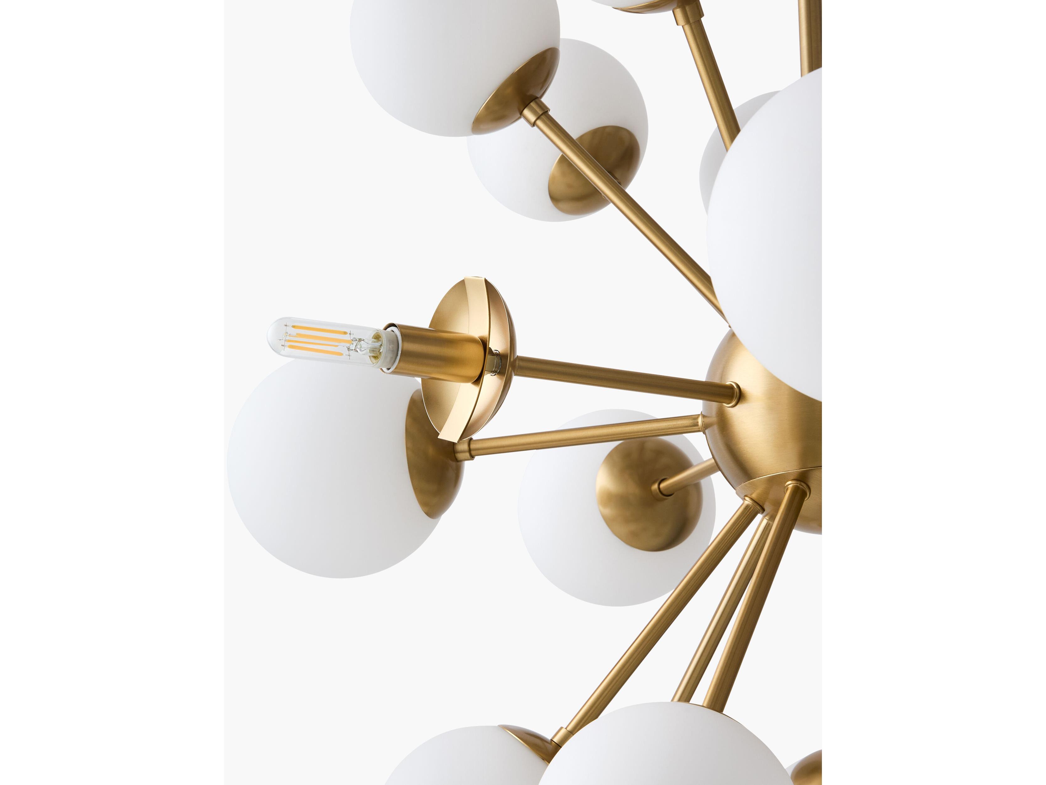 Surya Liora 22-Light Metallic Brass Globe Chandelier