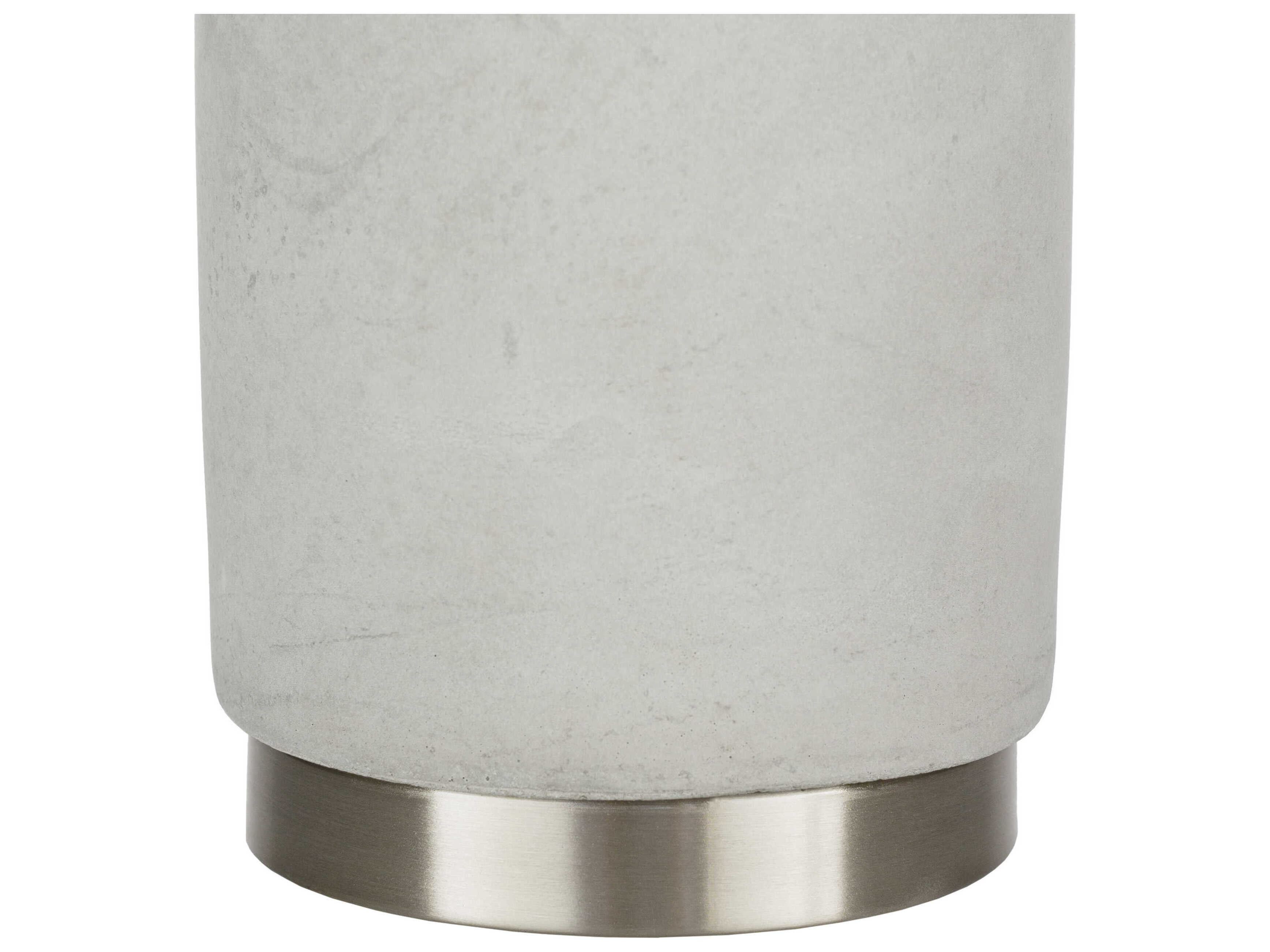 Surya Wells Light Gray White Linen Nickel Buffet Lamp