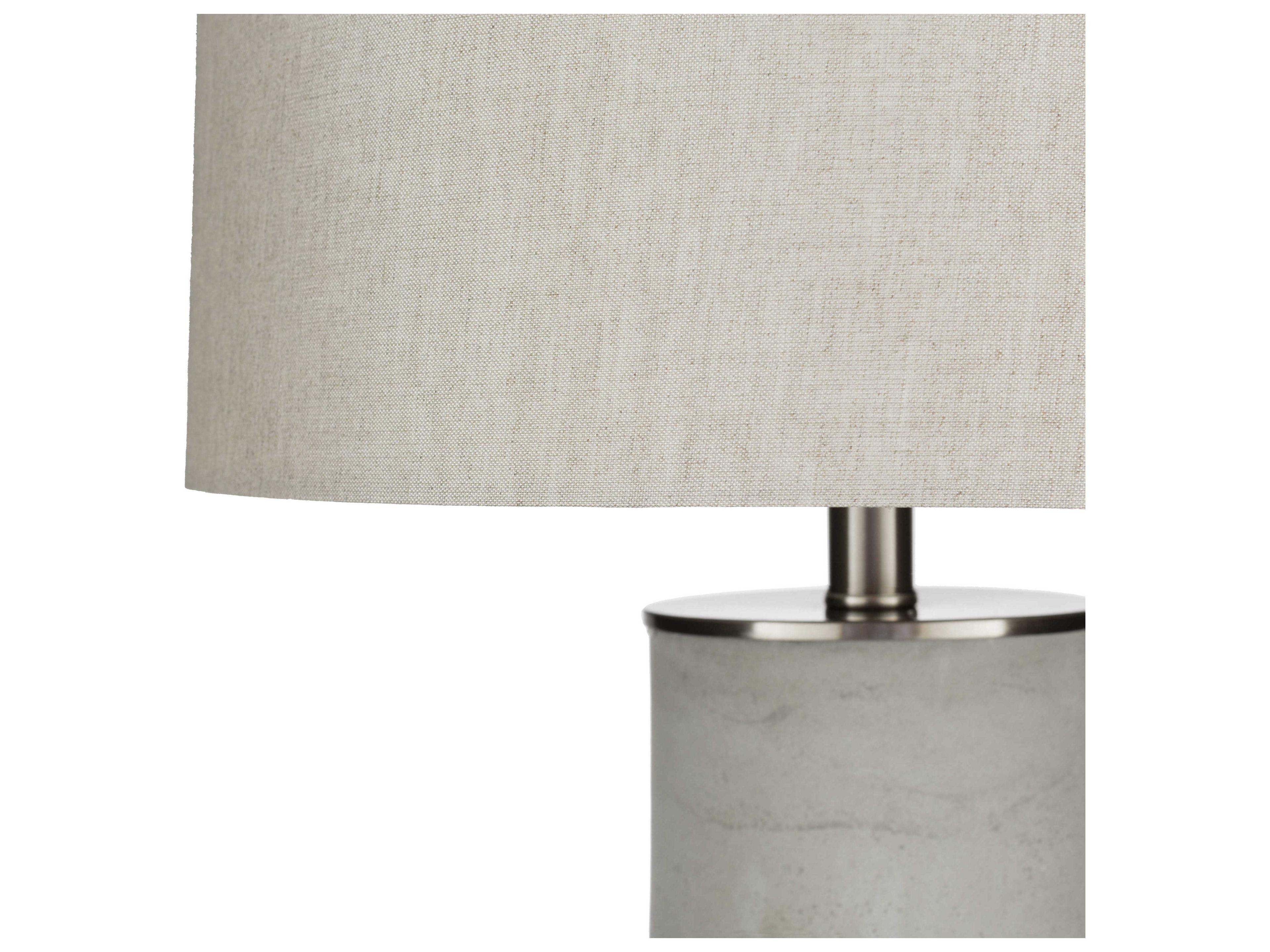 Surya Wells Light Gray White Linen Nickel Buffet Lamp