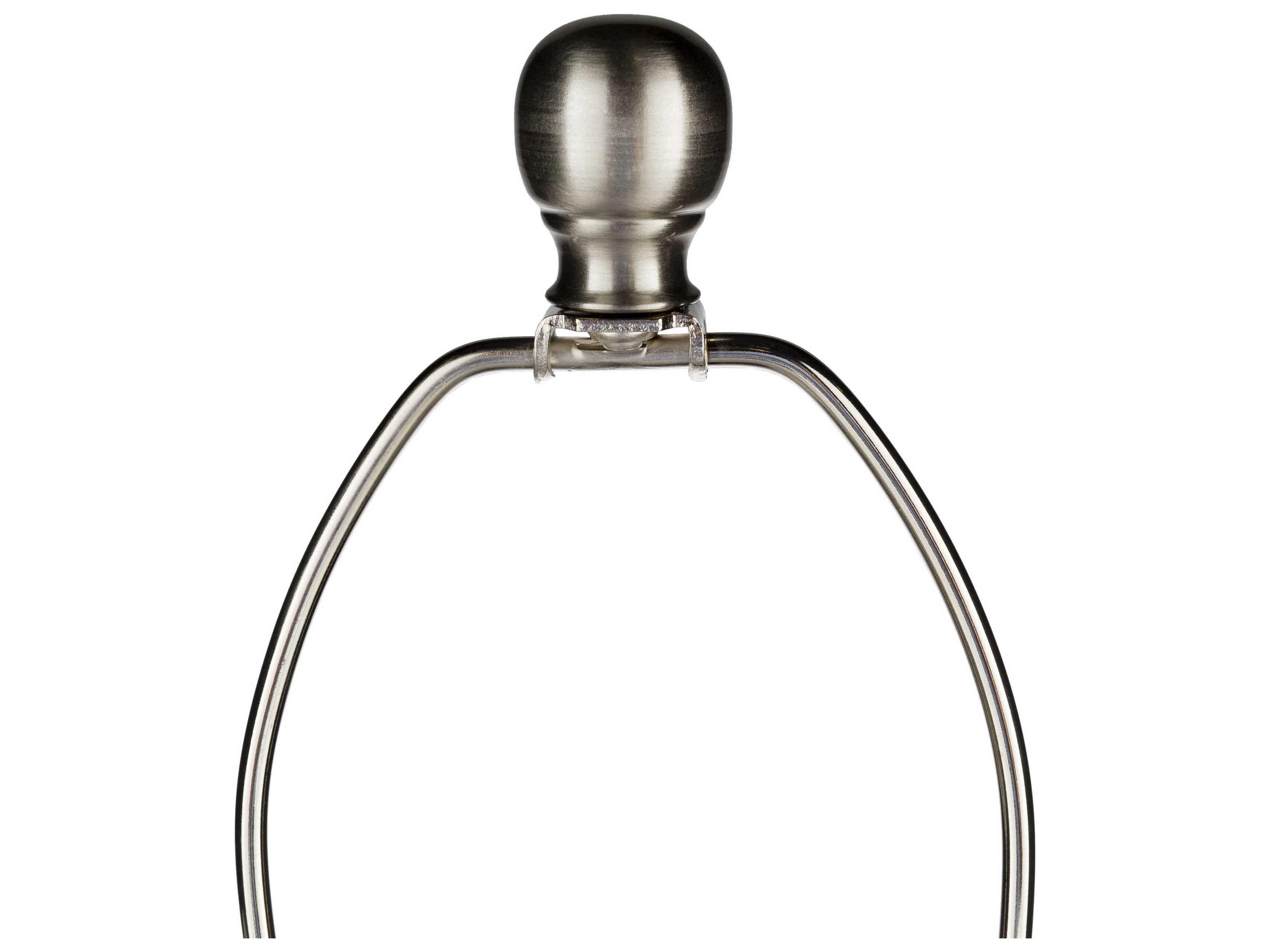 Surya Wells Light Gray White Linen Nickel Buffet Lamp