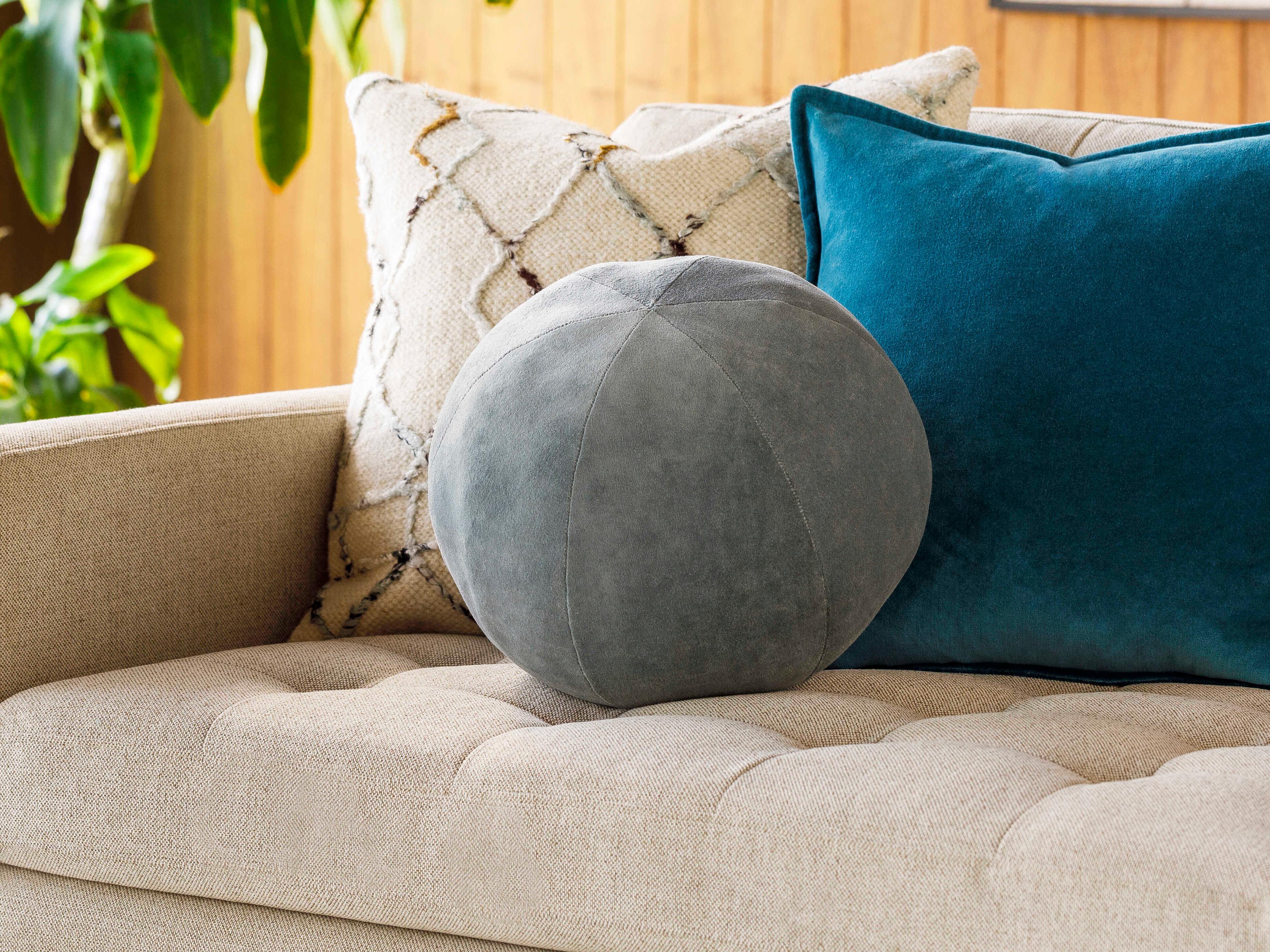 Surya Bola Light Gray Pillow