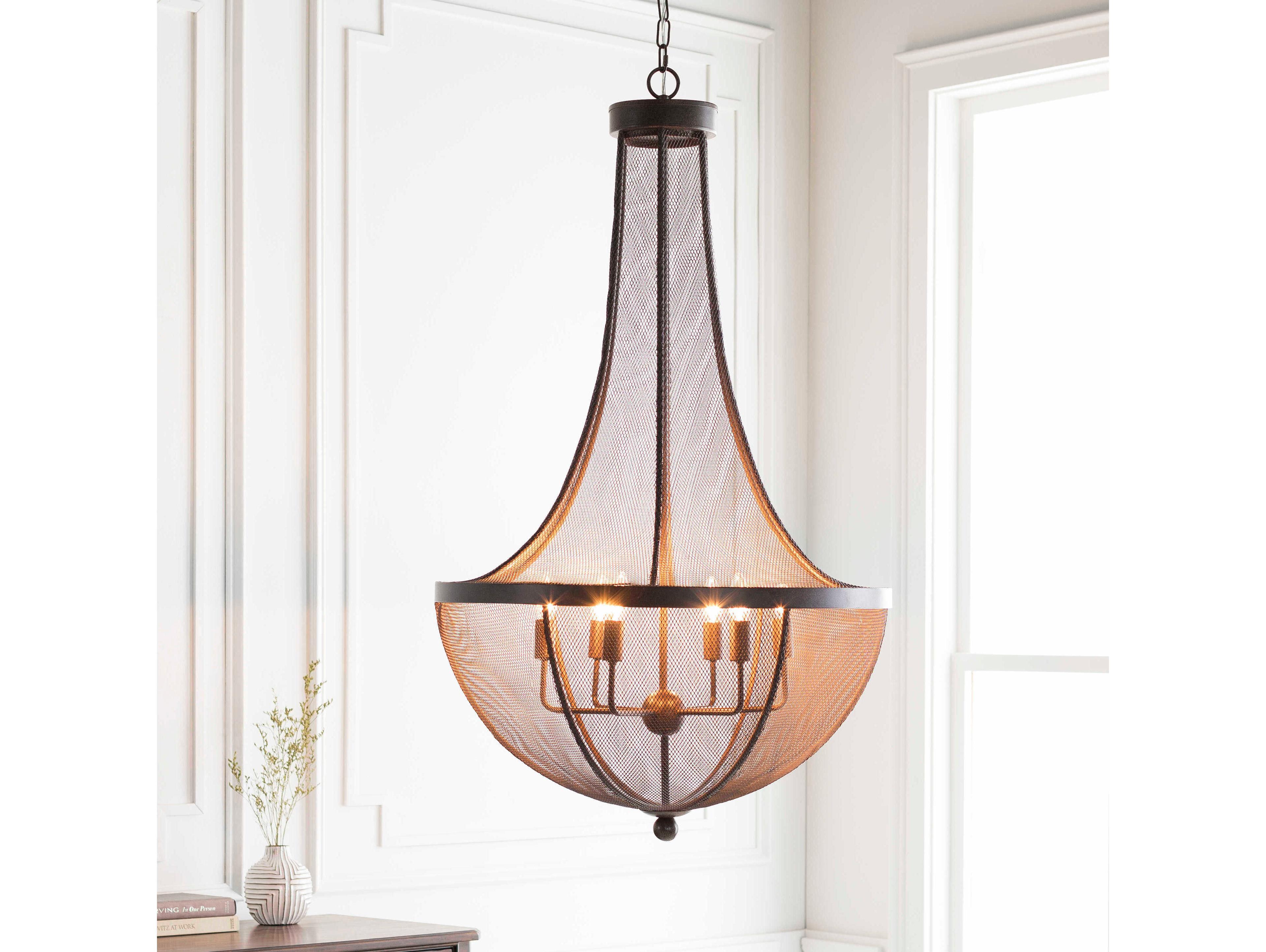 Surya Lombard 6-Light Metallic Bronze Pendant