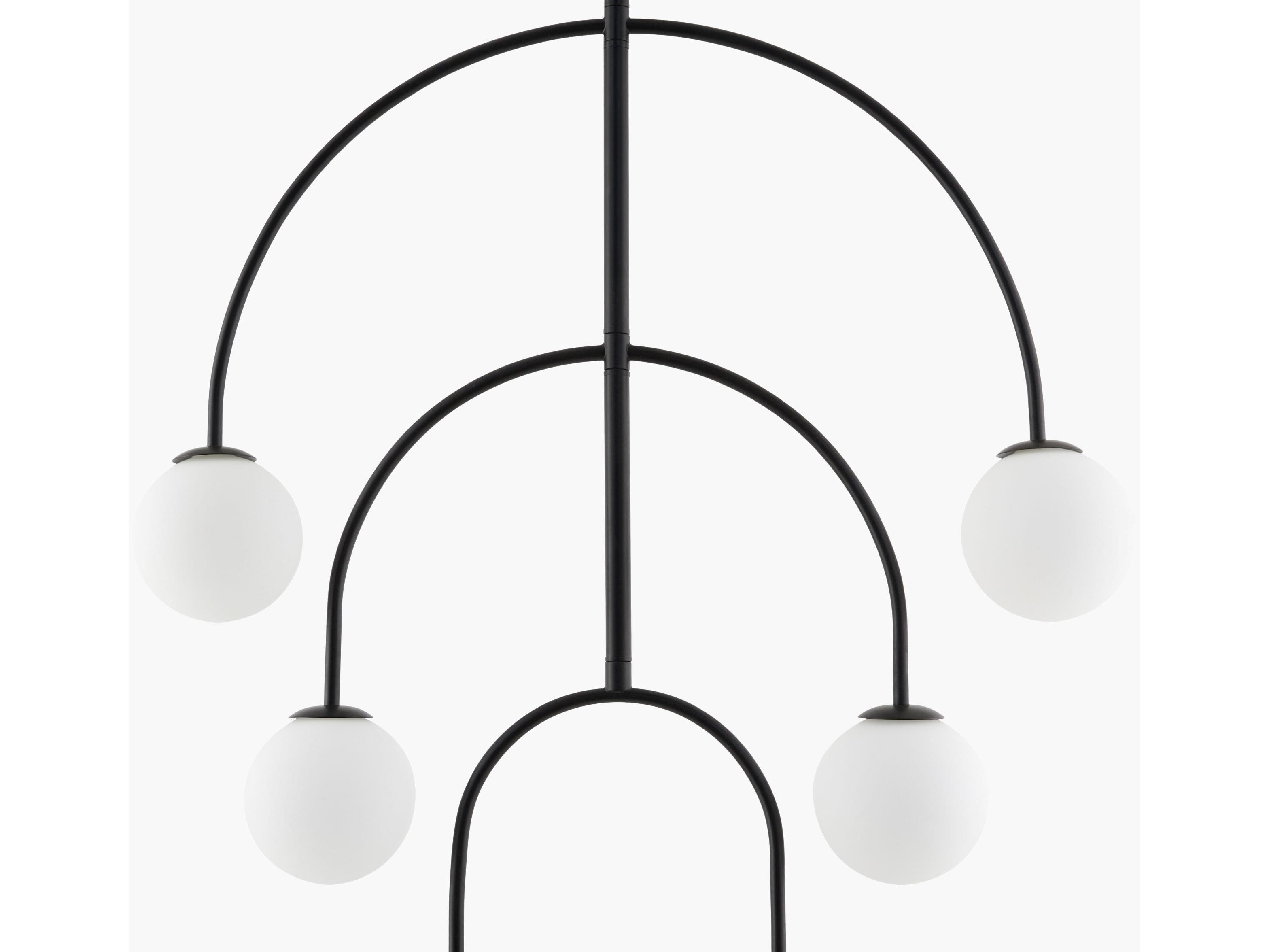 Surya Laon 6-Light Black Globe Chandelier